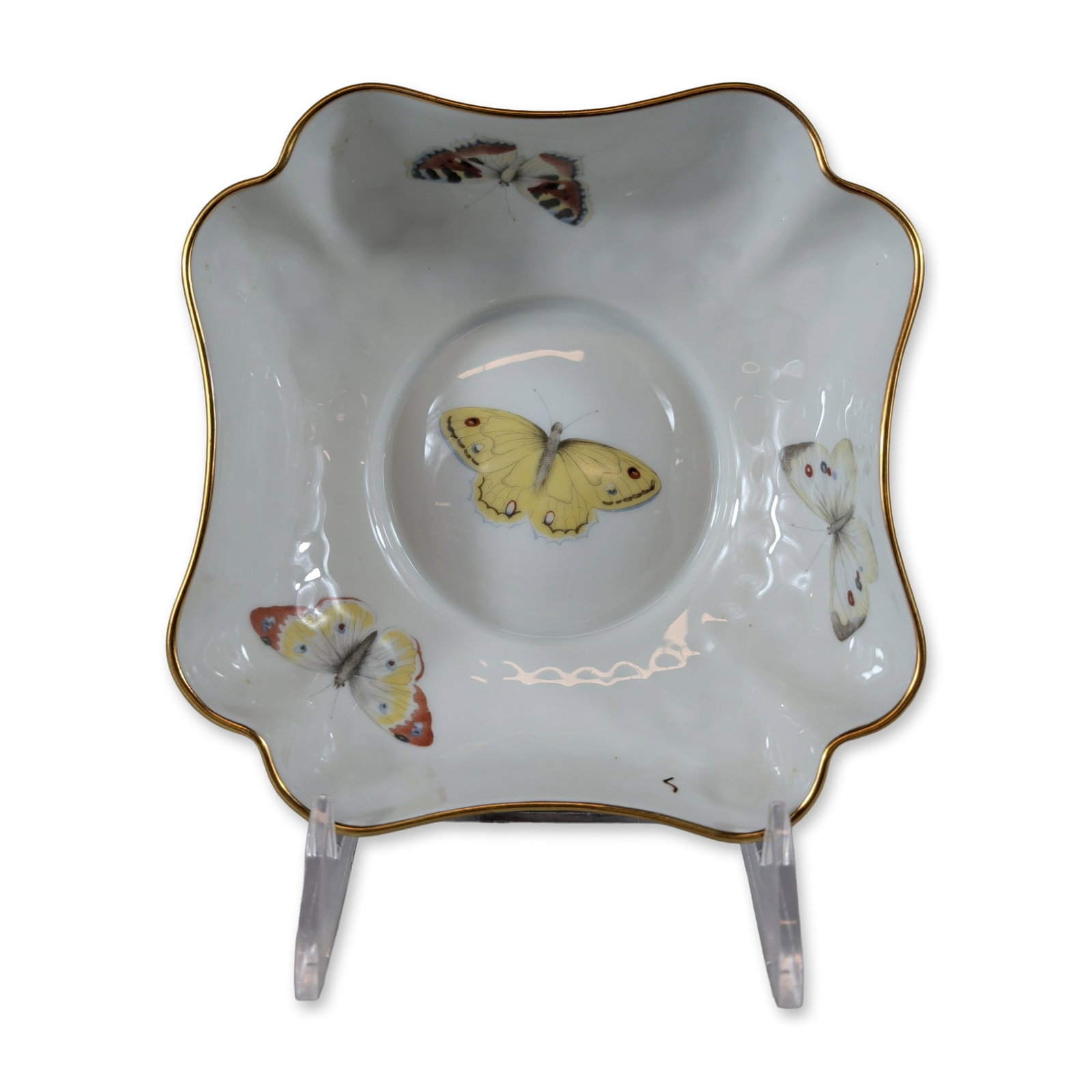 Bernardaud Limoges Butterfly Porcelain Square Dish (1 of 6)