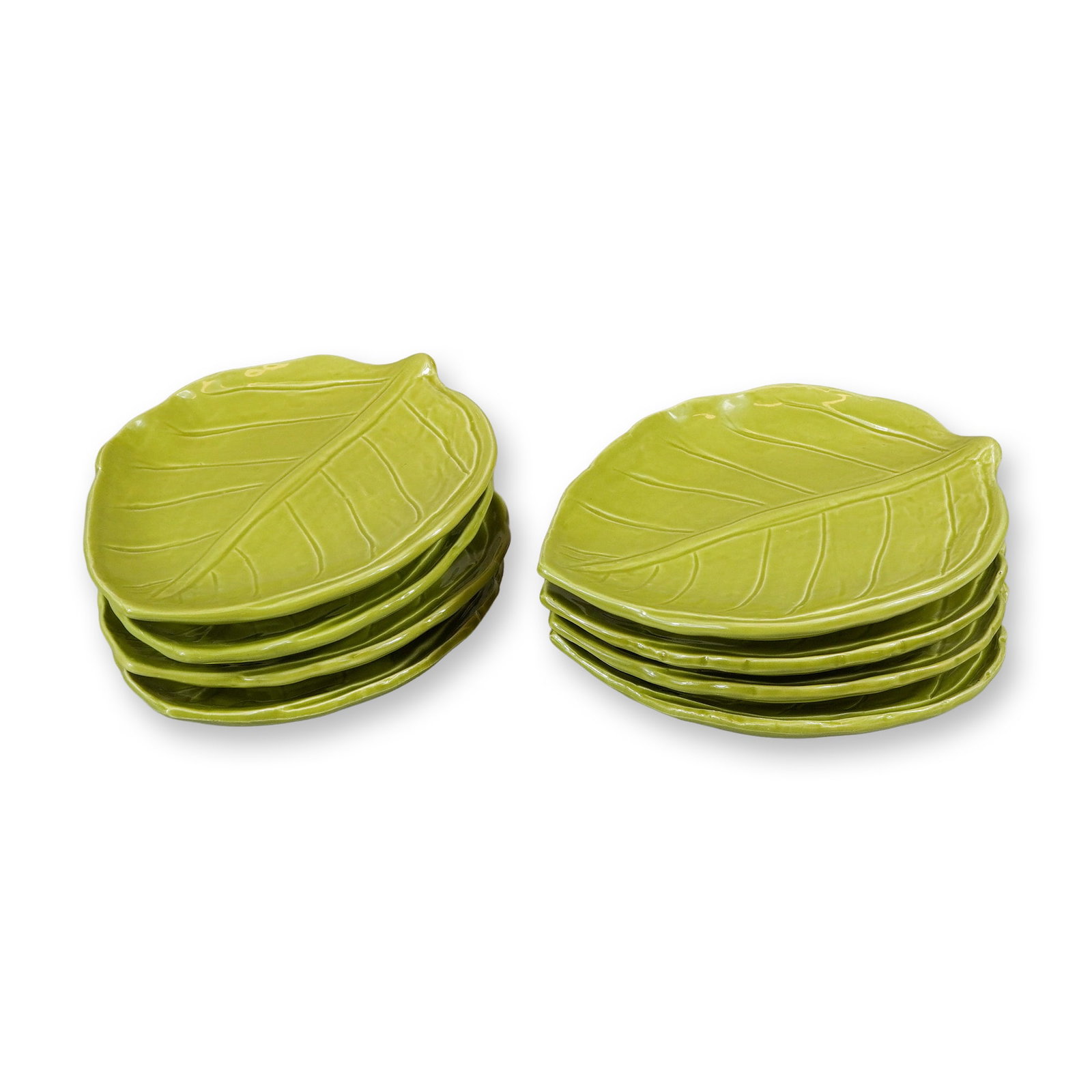 8pc Barbara Eigen Pottery Leaf Plates (1 of 3)