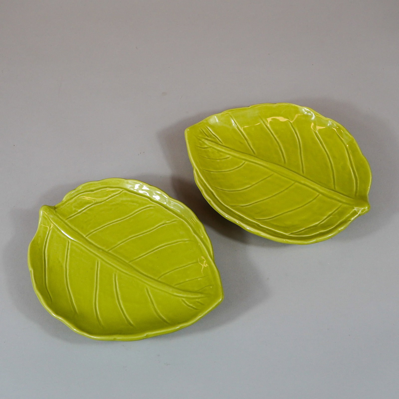 8pc Barbara Eigen Pottery Leaf Plates - 2