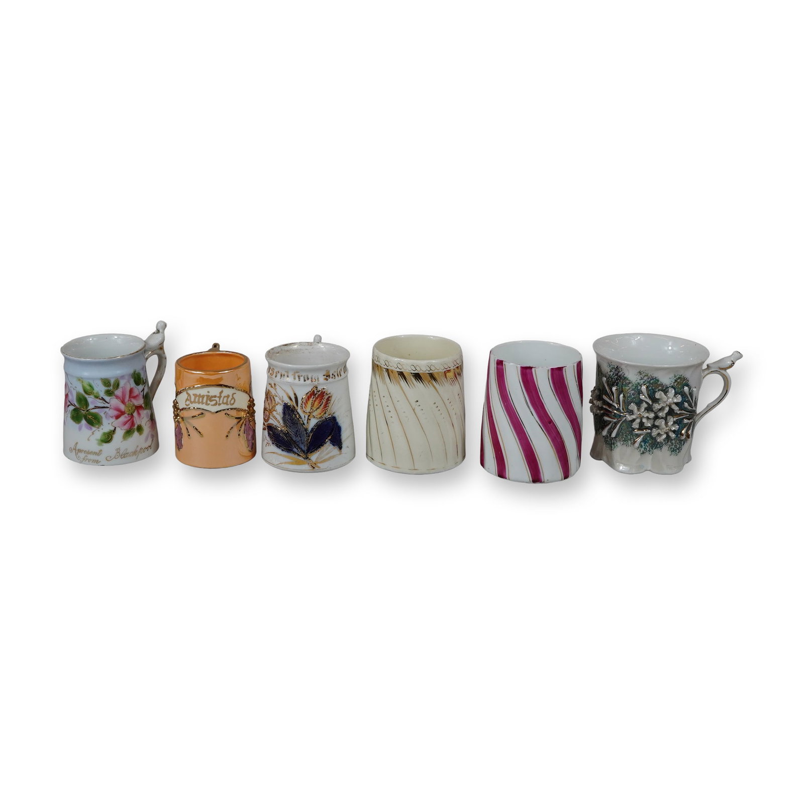 6pc Collection of Porcelain Whistle Cups and Miniature Souvenir Mugs (1 of 4)