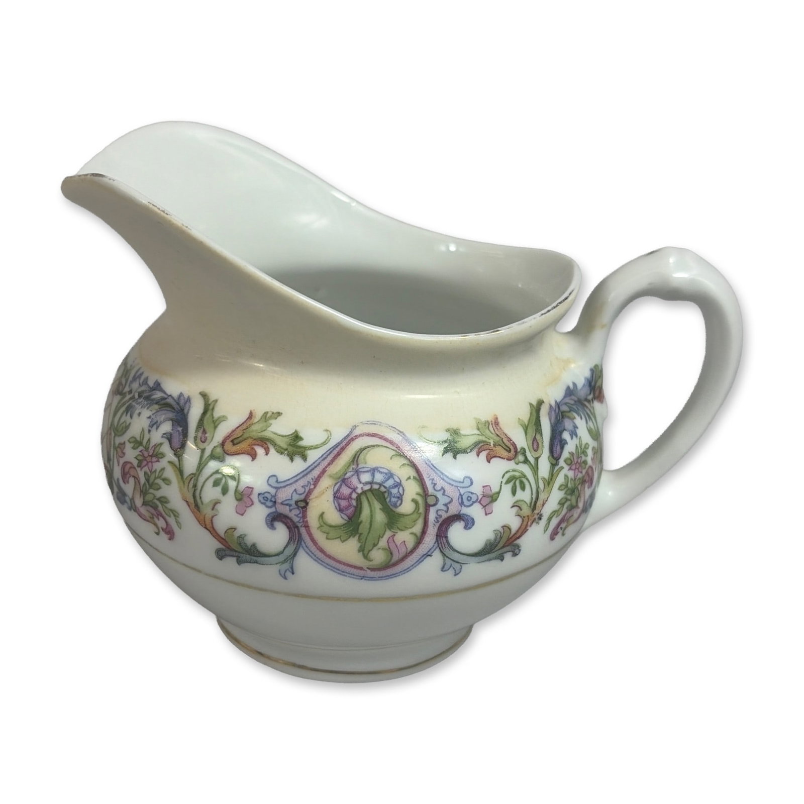 Moritz Zdekauer Austria Porcelain Scrolled Floral Creamer (1 of 3)