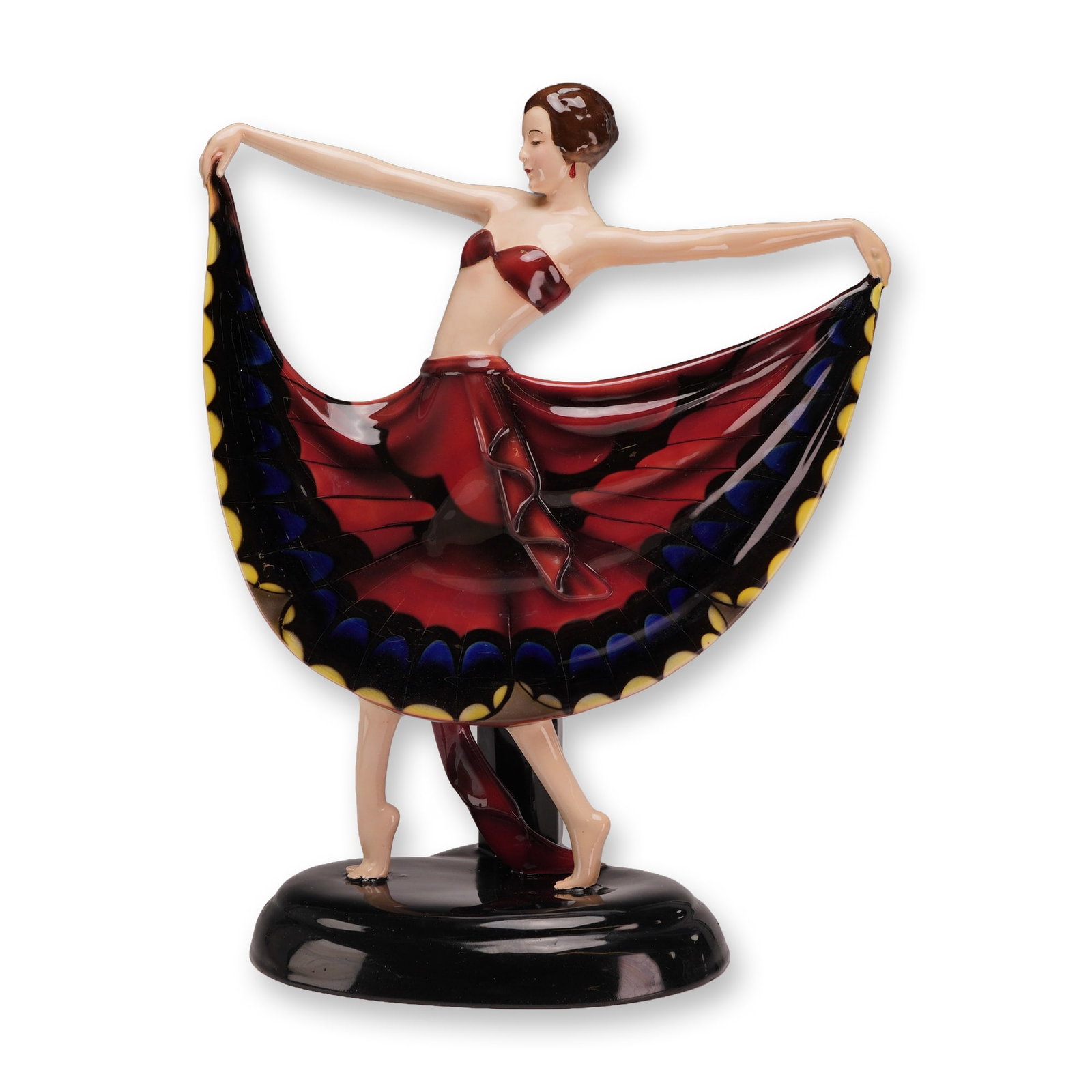 Goldscheider Art Deco Butterfly Dancer Ceramic Figural Lamp Base (1 of 3)