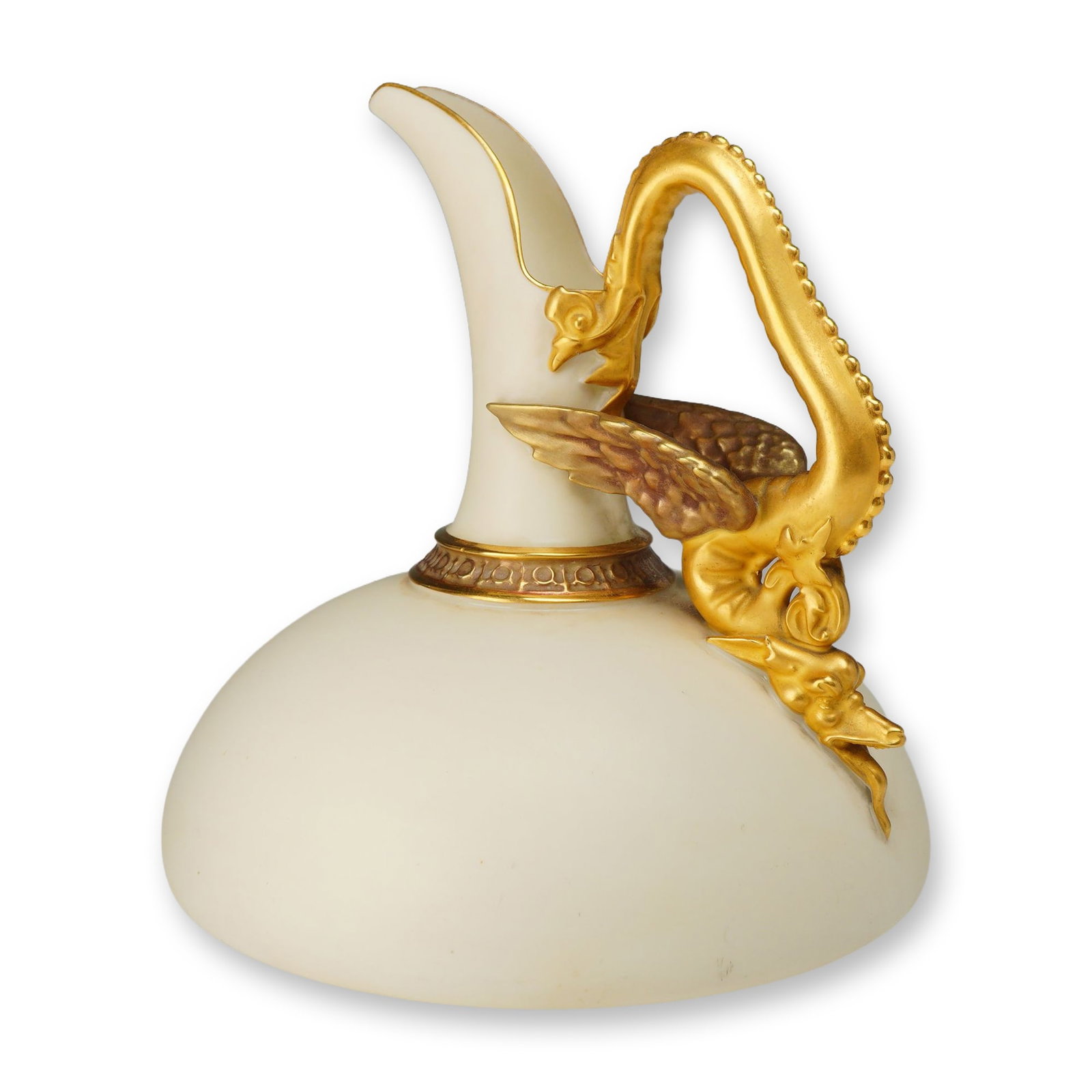 Royal Worcester Gilt Porcelain Dragon Handled Ewer (1 of 3)