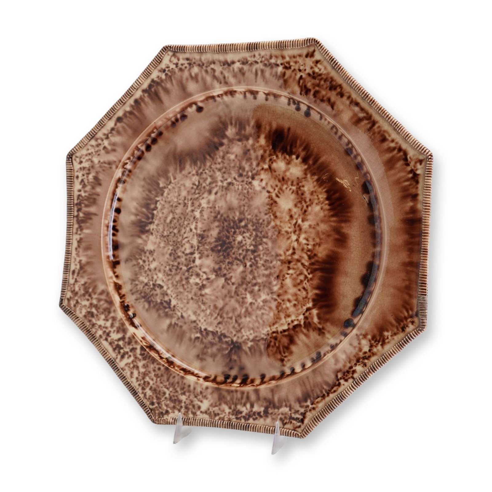 Thomas Whieldon Type Glazed Creamware Octagonal Plate (1 of 3)