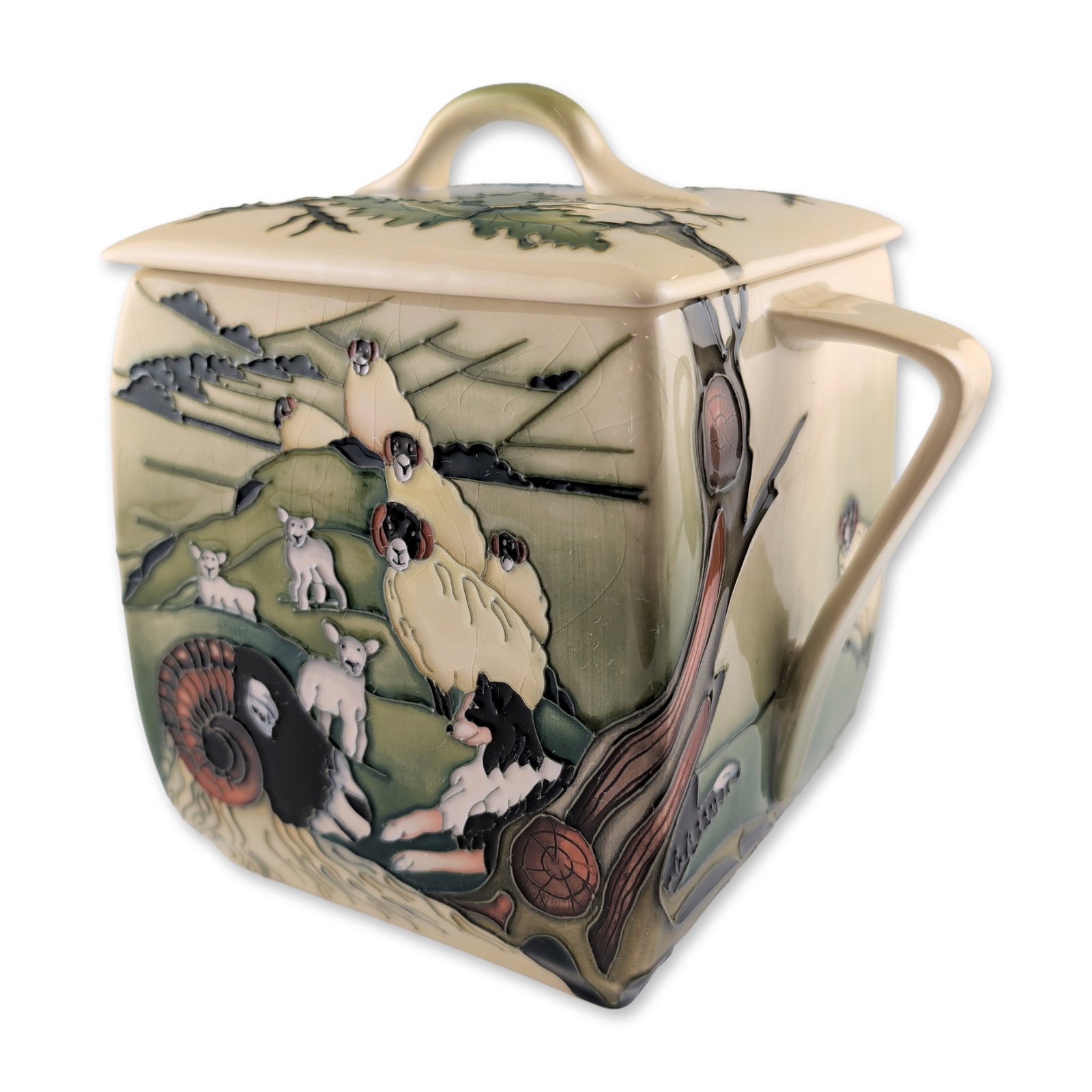 Moorcroft Potter by Philip Gibson Lidded Biscuit Barrel, Swaledale (1 of 4)