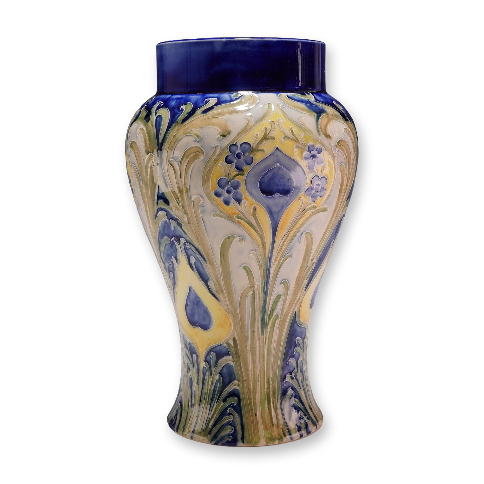 William Moorcroft for James Macintyre and Co. Florian Ware Vase, Peacock Feather (1 of 3)
