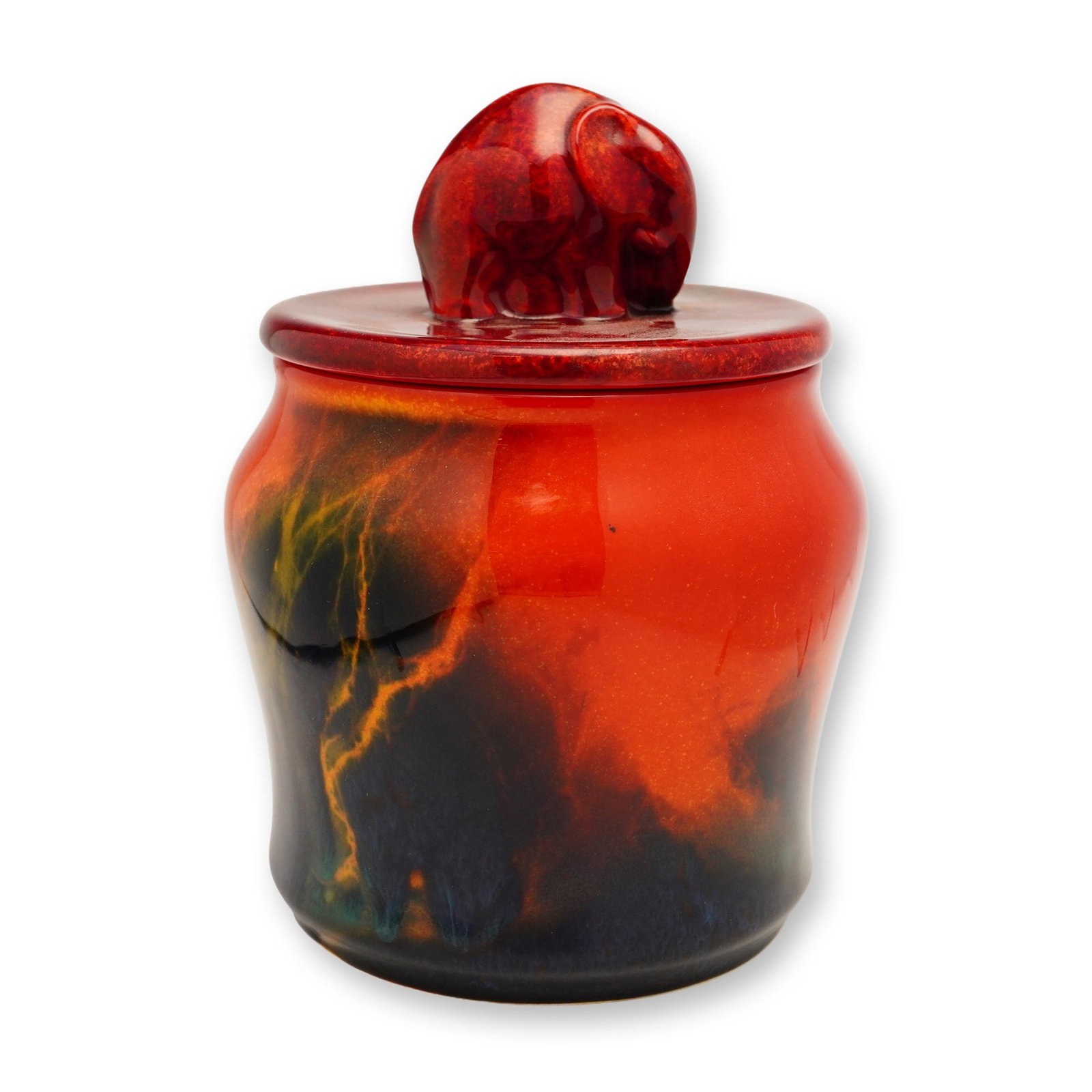 Royal Doulton Sung Flambe by Fred Moore Elephant Tobacco Jar (1 of 3)