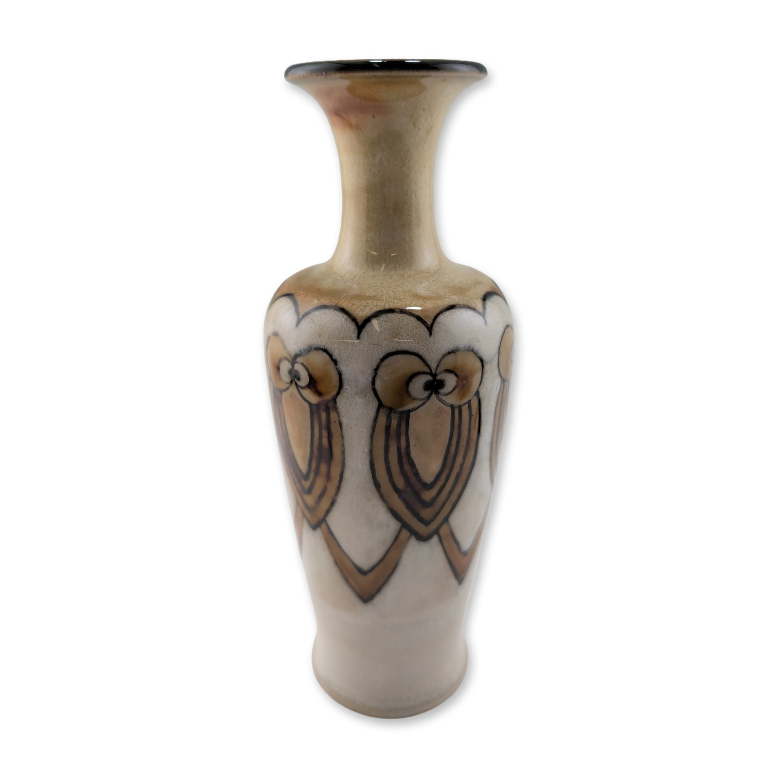 Royal Doulton by Eliza Simmance Stoneware Art Nouveau Stylized Owls Vase (1 of 3)