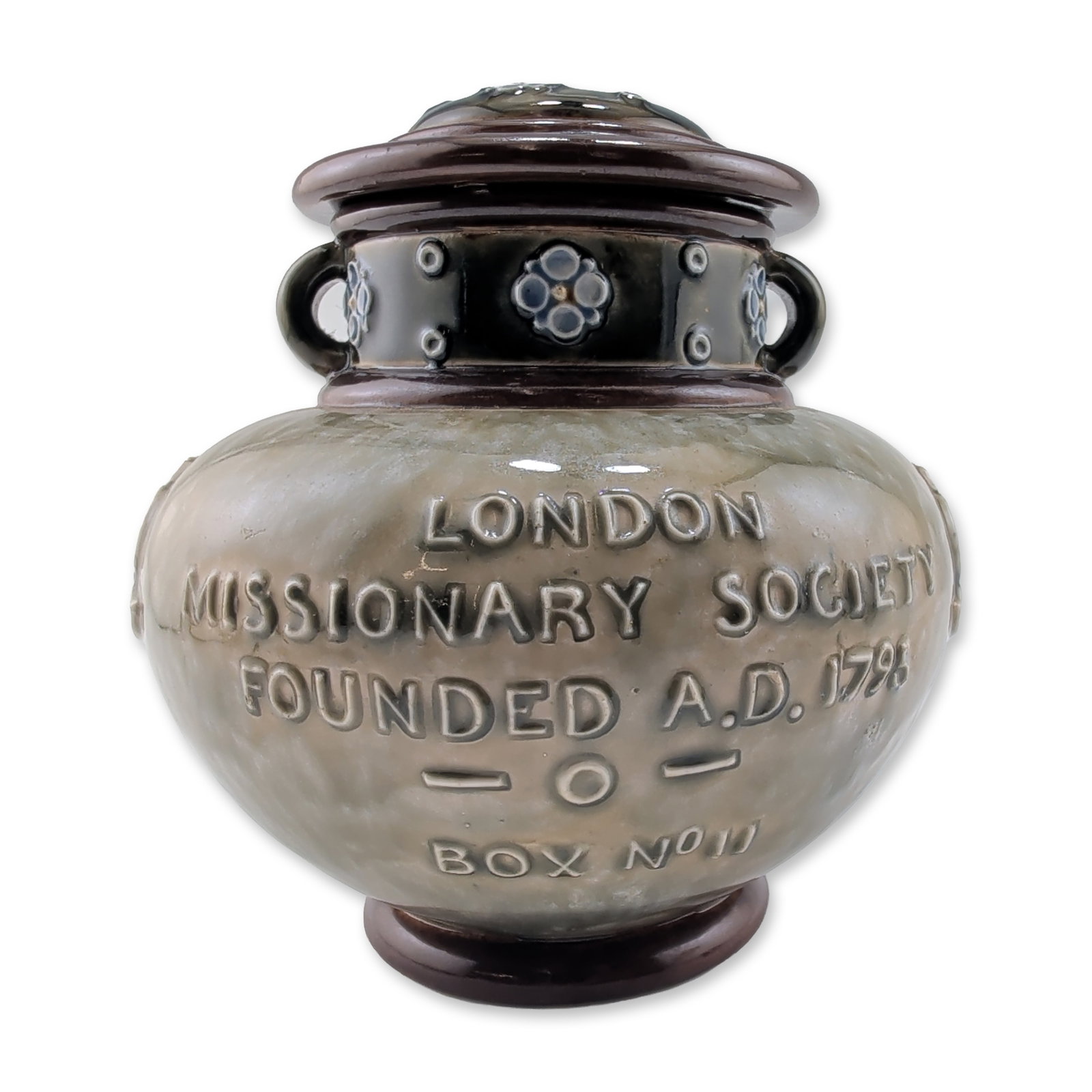 Royal Doulton by Florrie Jones Stoneware Missionary Society Stoneware Lidded Money Collection Box (1 of 3)