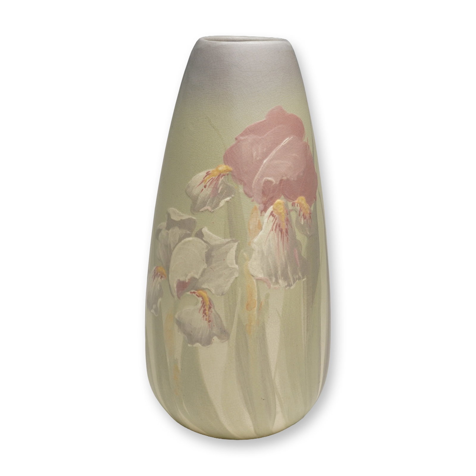 Weller Light Hudson Pottery Matte Glaze Hand-Painted Vase (1 of 3)