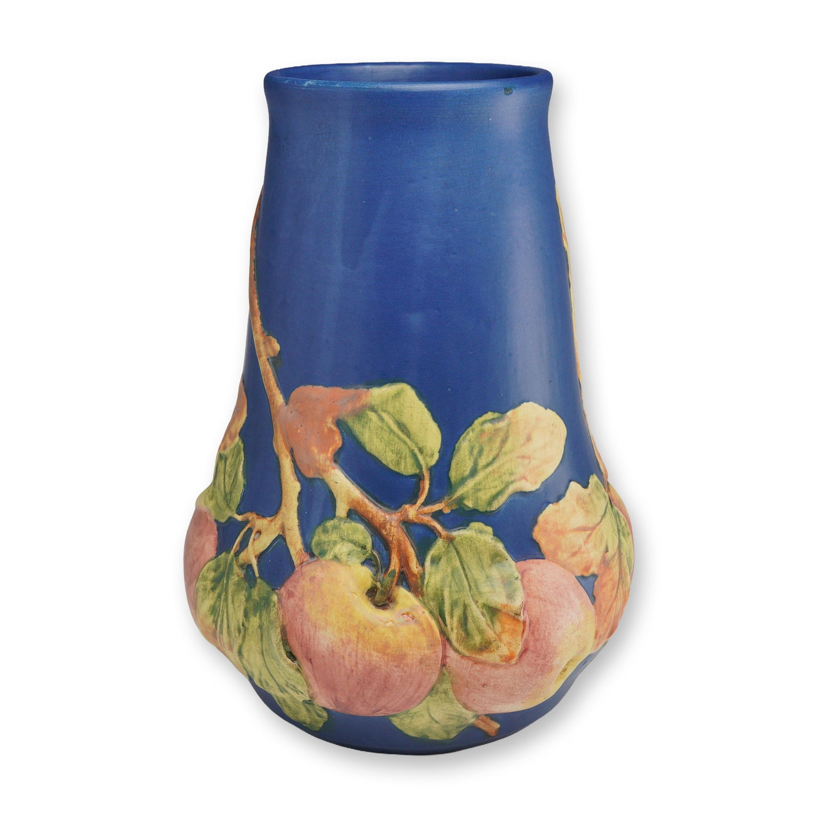 Weller Pottery Baldin Apple Tree Blue Art Pottery Vase (1 of 5)