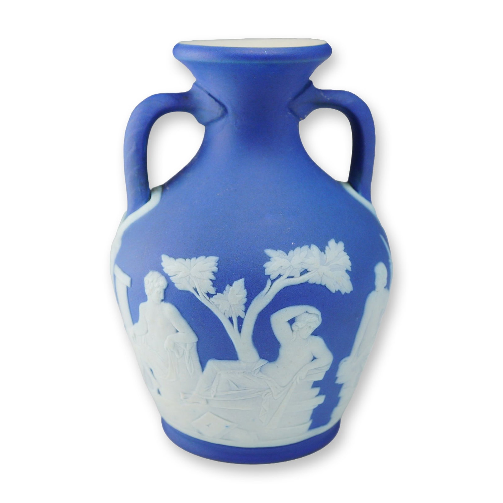 Wedgwood Blue Jasperware Miniature Portland Vase Dated 1929 (1 of 3)