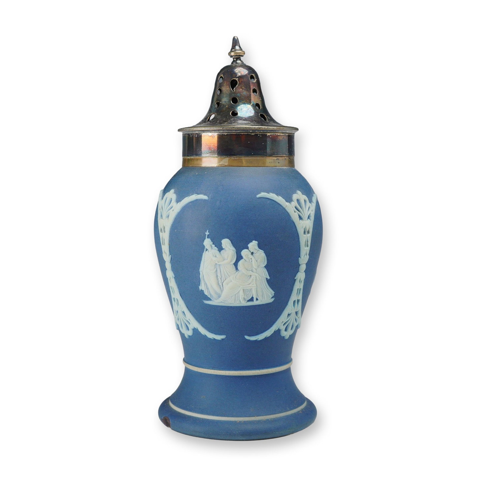 Wedgwood Blue Jasperware Pastille Burner with Metal Lid (1 of 3)