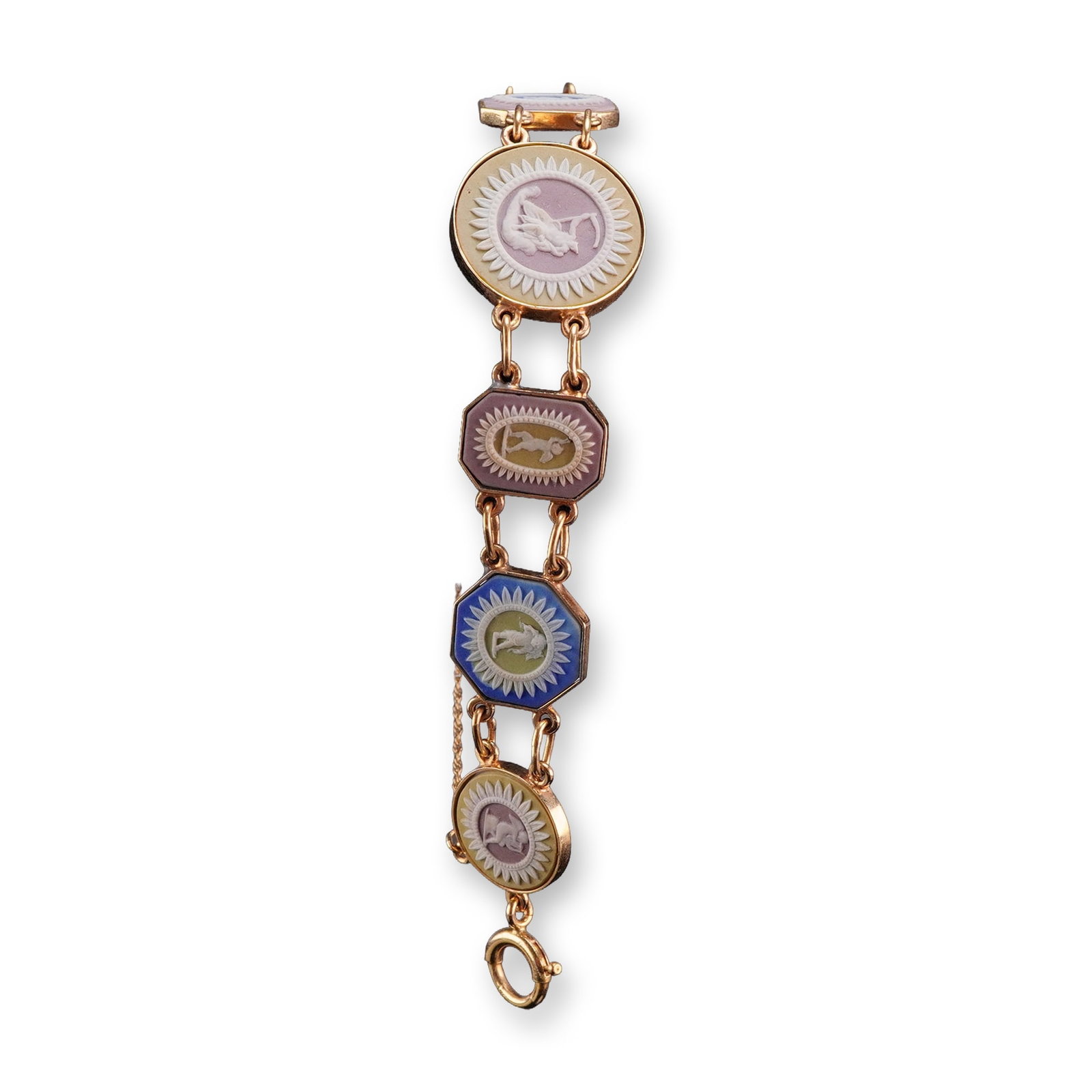 Wedgwood 12kt Yellow Gold and Jasperware Panel Link Bracelet (1 of 3)