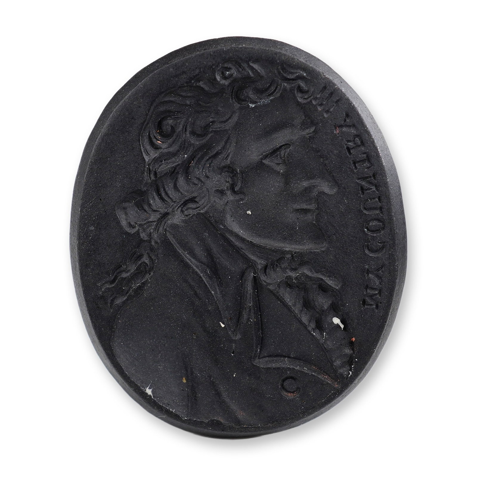 Wedgwood Black Basalt Oval Portrait Medallion of Thomas Paine: This is a Wedgwood black basalt oval portrait medallion featuring the profile of Thomas Paine (1737"1809), the influential English-born American political activist, philosopher, and author of Common S