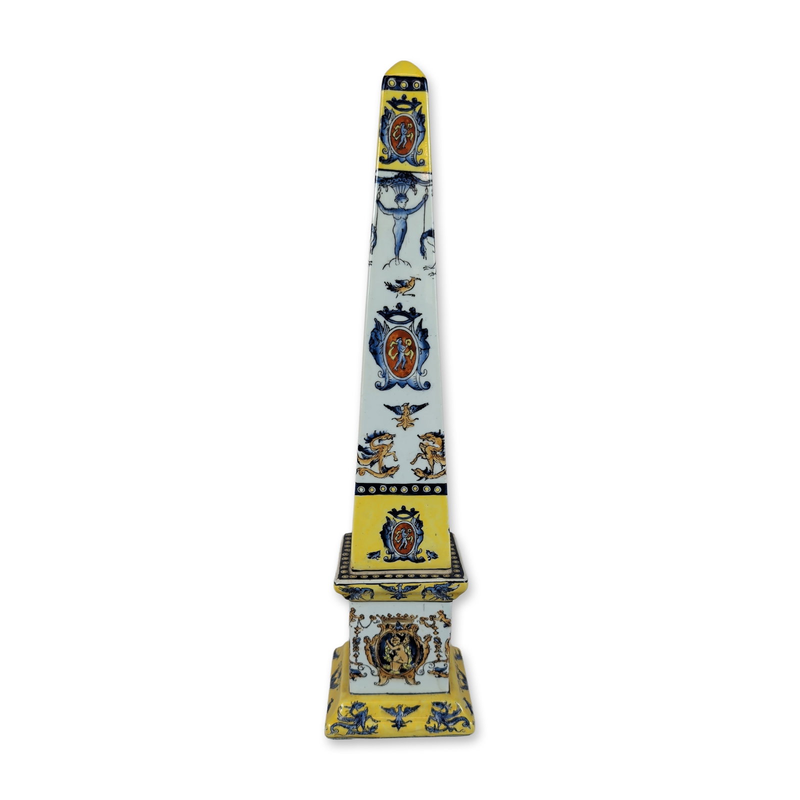 Italian Style Hand Painted Ceramic Obelisk (1 of 3)