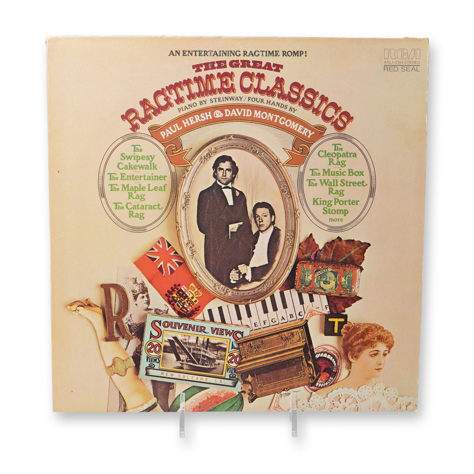 Paul Hersh & David Montgomery Vinyl Record The Great Ragtime Classics: This RCA Red Seal album The Great Ragtime Classics features Paul Hersh and David Montgomery performing iconic ragtime pieces like The Entertainer, Maple Leaf Rag, Swipesy Cakewalk, and The Music Box. 