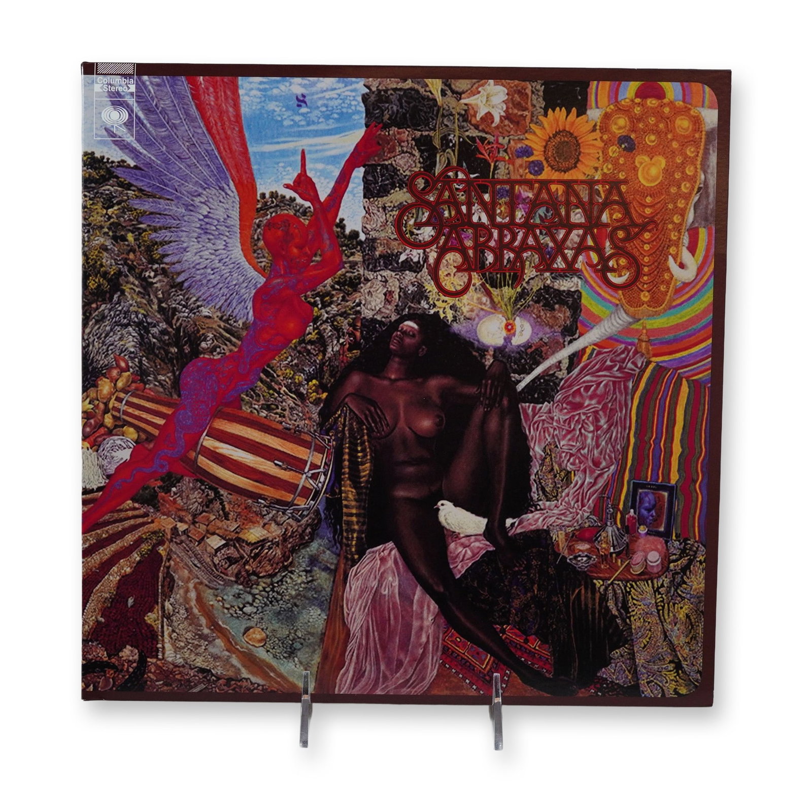 Santana Abraxas 2020 Reissue LP Record: Columbia Records. Santana Abraxas LP record, 2020 reissue of the original 1970 studio album. 12-inch vinyl format housed in a gatefold jacket featuring cover art reproduction of the 1961 painting