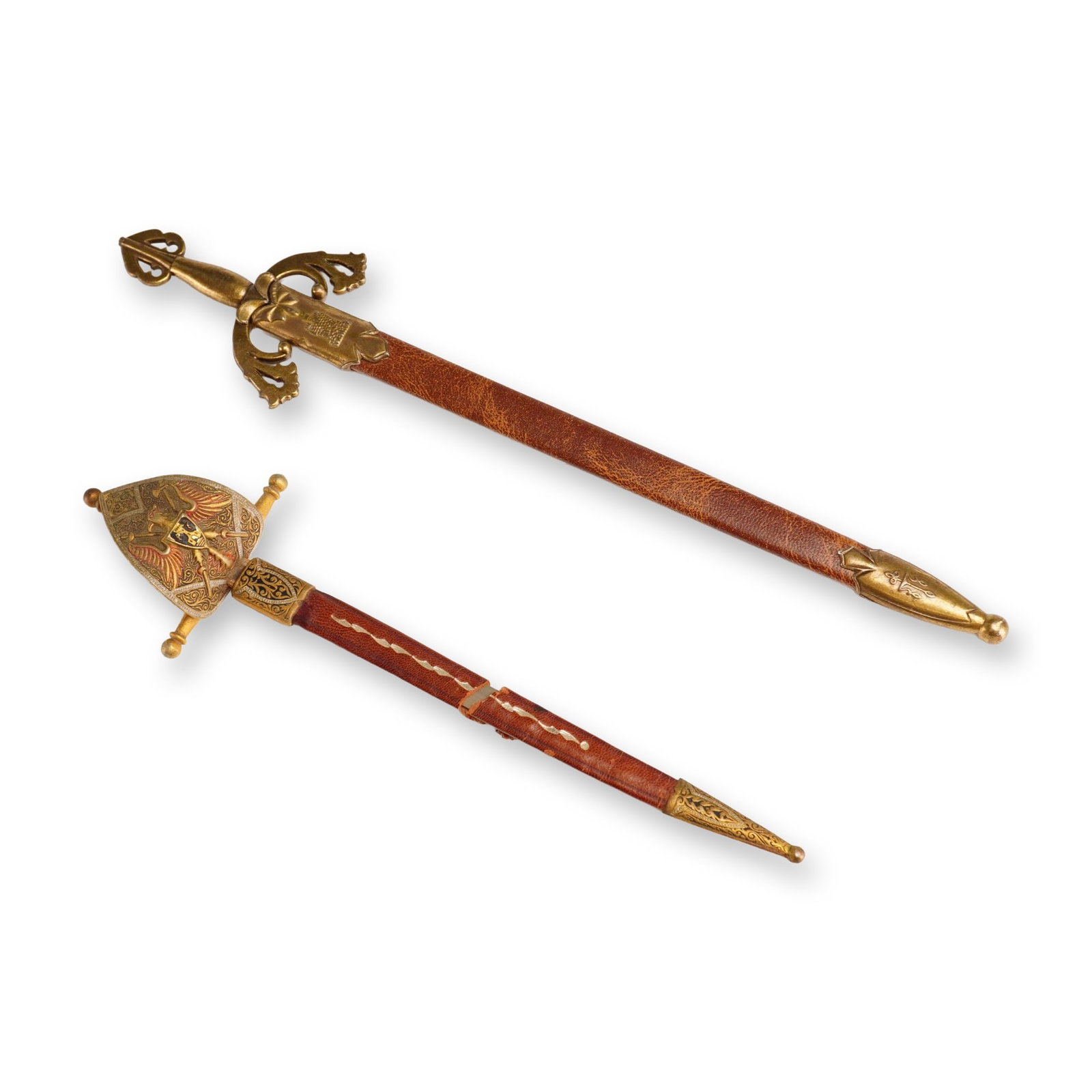 2pc Spanish Decorative Miniature Sword-Shaped Letter Openers with Sheaths (1 of 4)