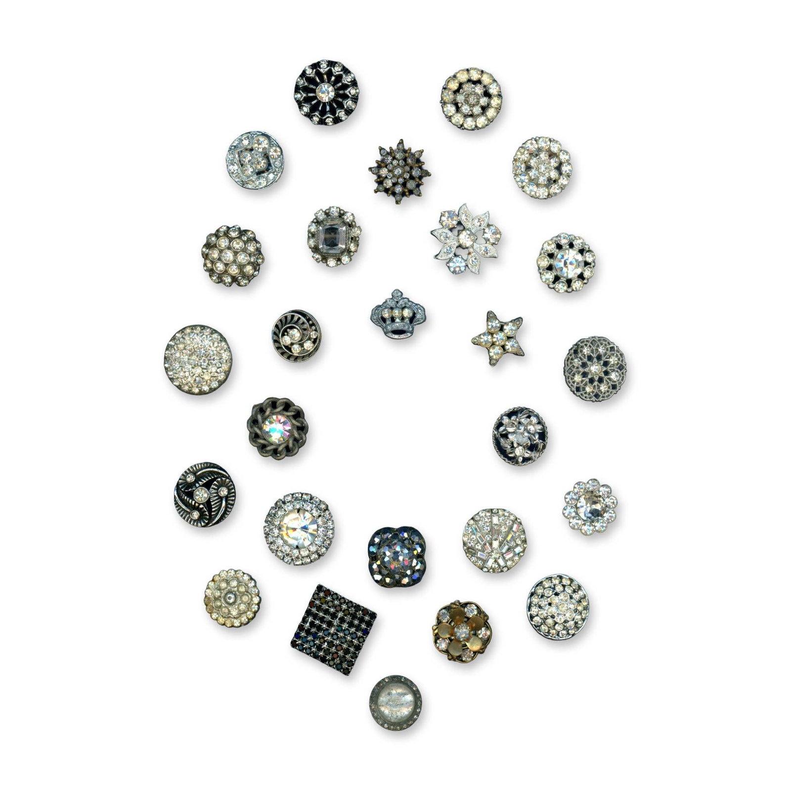 2 CARDS OF EARLY 20TH CENTURY "GLITZ" BUTTONS (1 of 3)