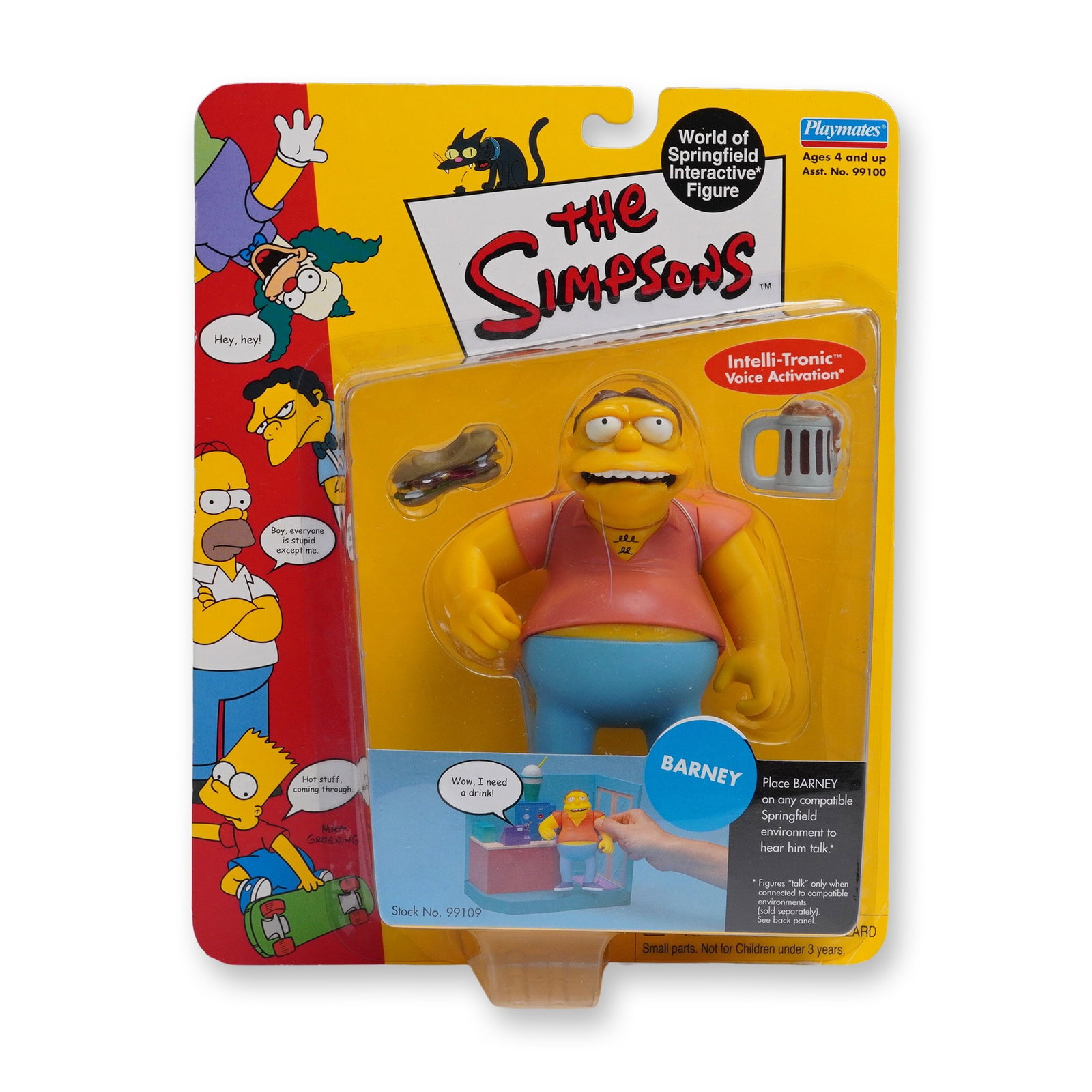 The Simpsons Barney Interactive Figure Playmates 99109 (1 of 3)