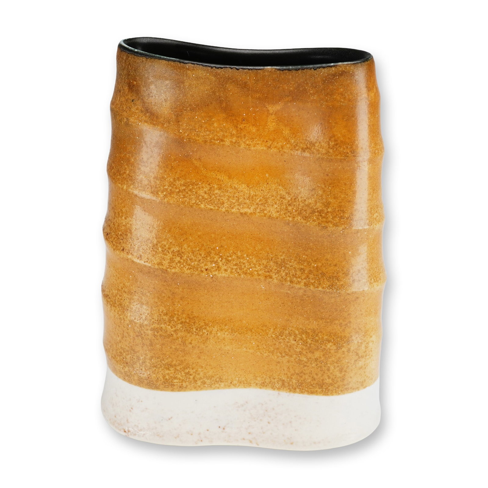 Mark Shapiro Studio Pottery Ribbed Stoneware Vessel (1 of 4)