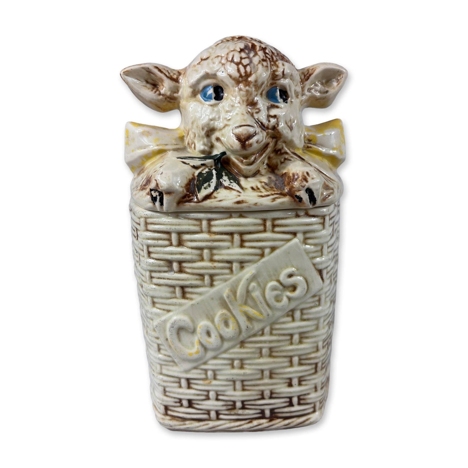 McCoy Pottery Lamb in Basket Cookie Jar (1 of 4)