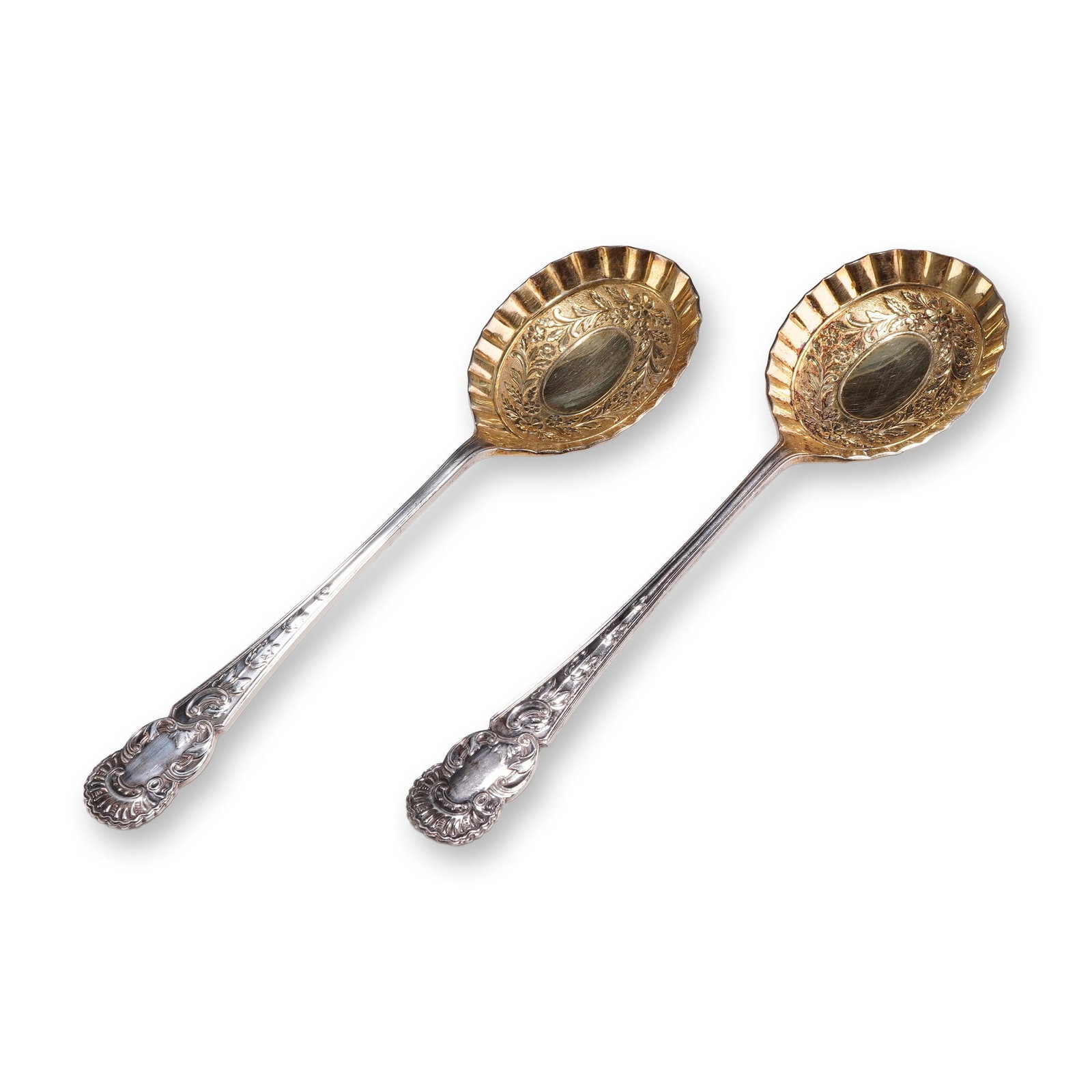 Pair of Cooper Brothers Silverplate Berry Spoons (1 of 3)