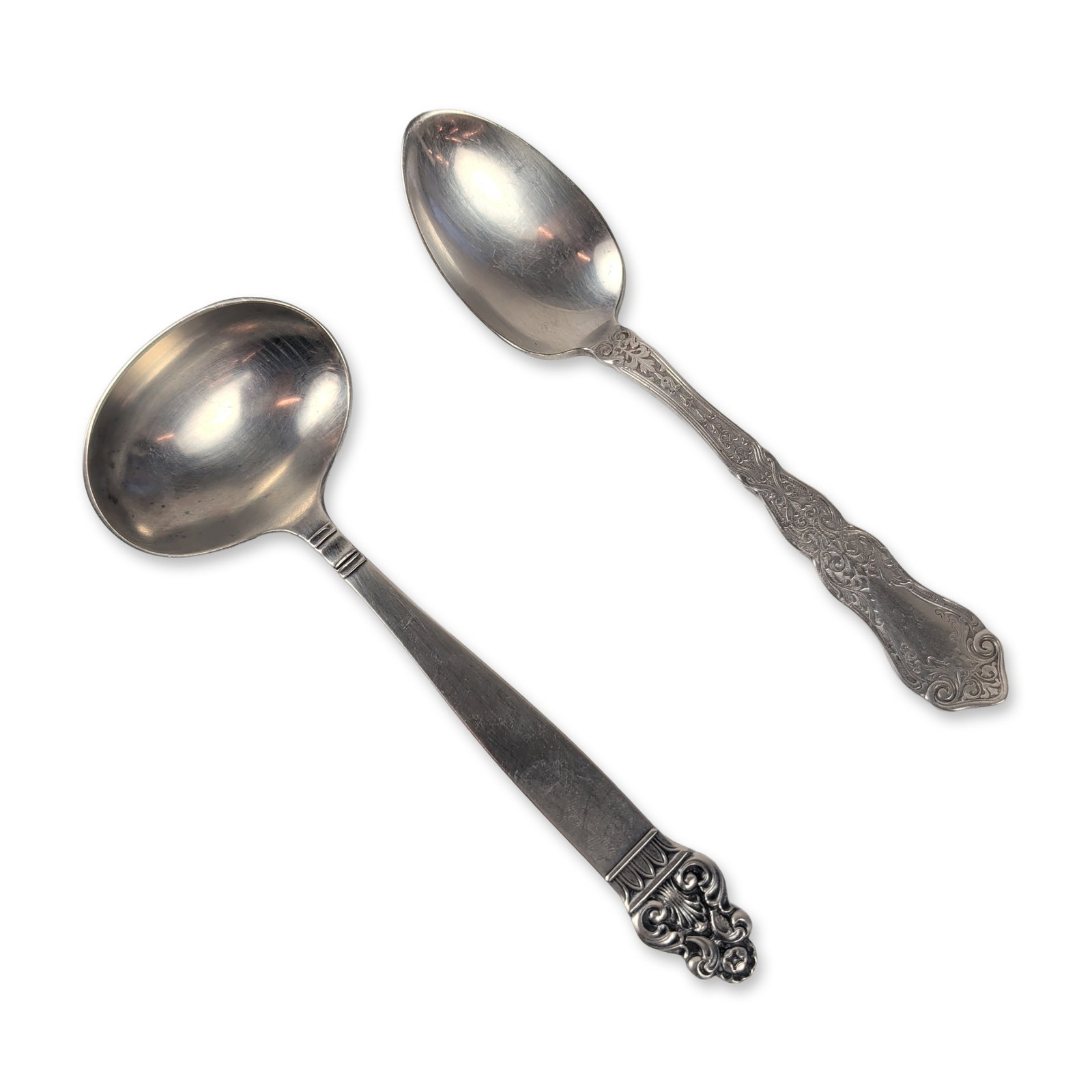 Two Wm. Rogers and Th. Marthinsen Mixed Sterling Silver Spoon and Ladle (1 of 4)