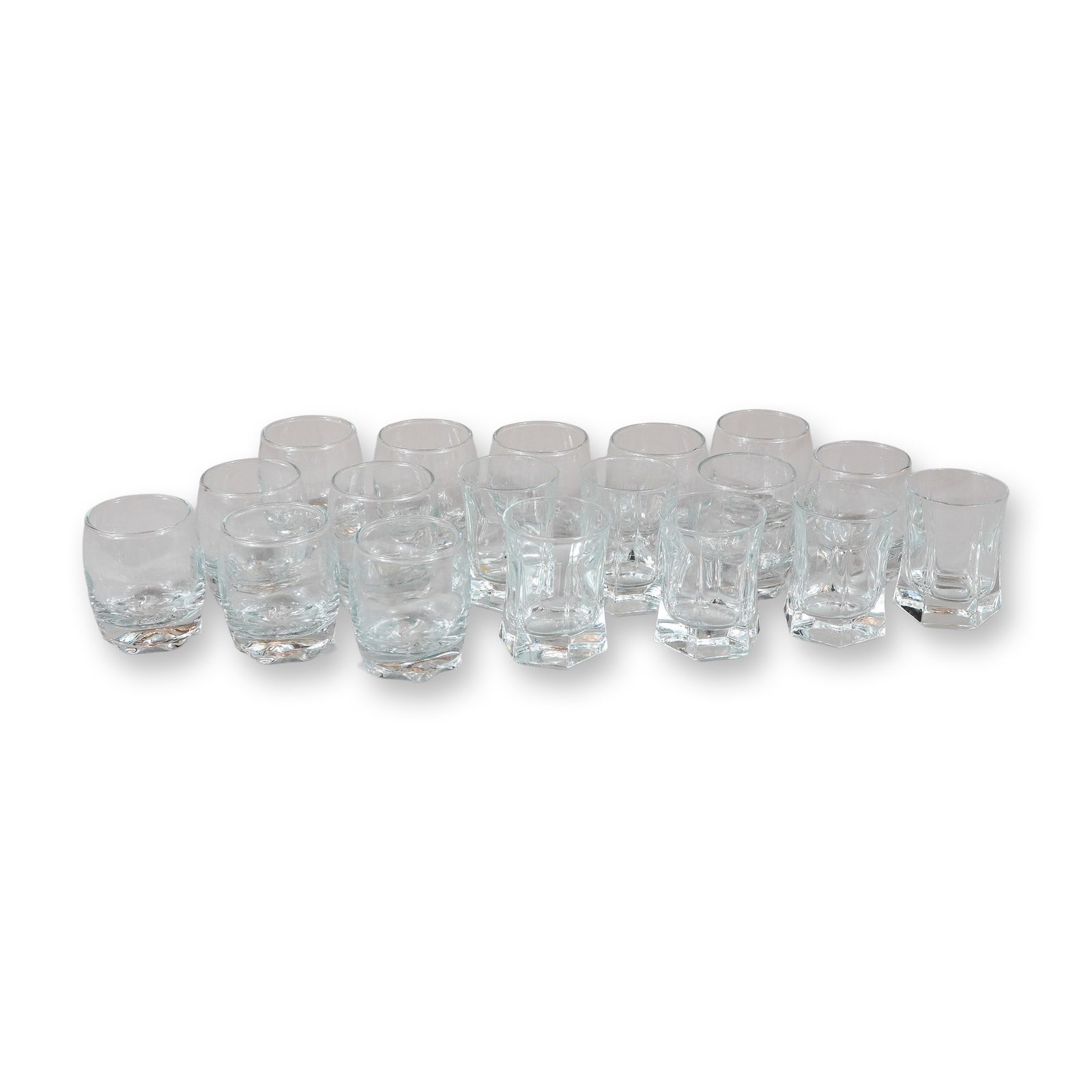 18pc Clear Glass Shot Glasses in Two Styles (1 of 3)