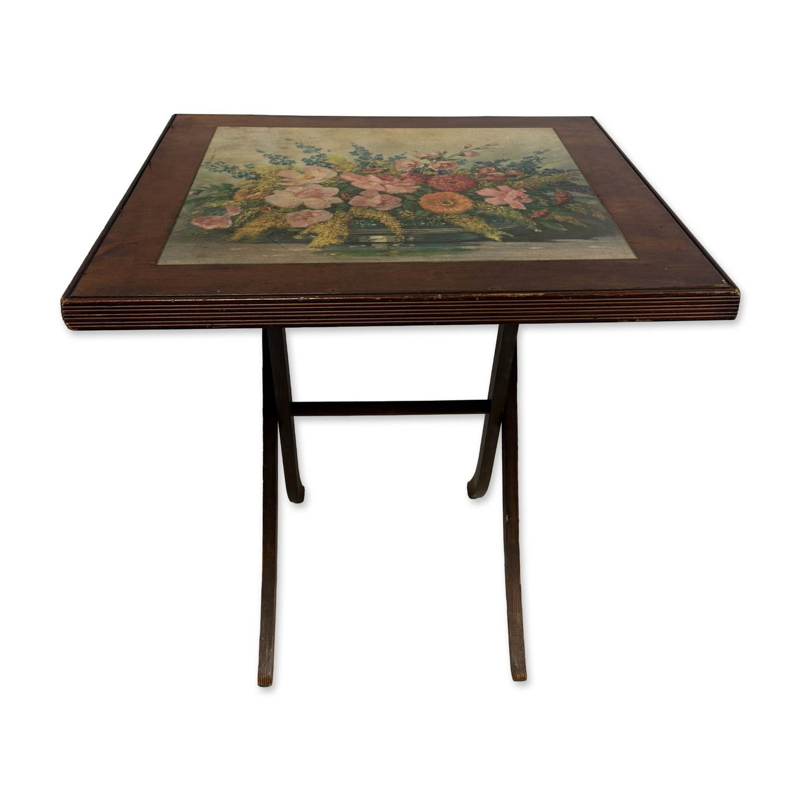 Wooden Folding Table with Floral Top Graphic (1 of 5)