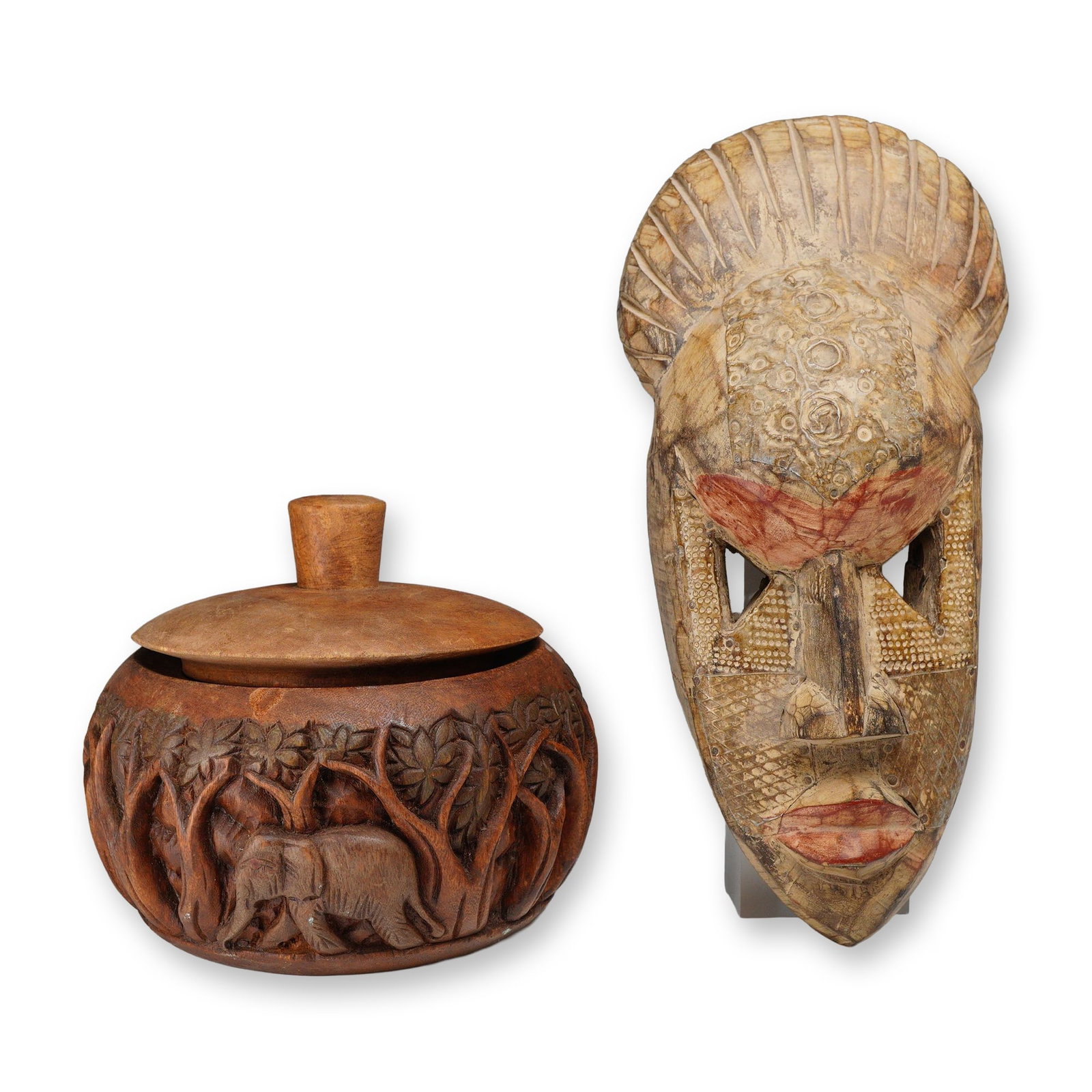 Two African Carved Wood Decorative Items (1 of 4)