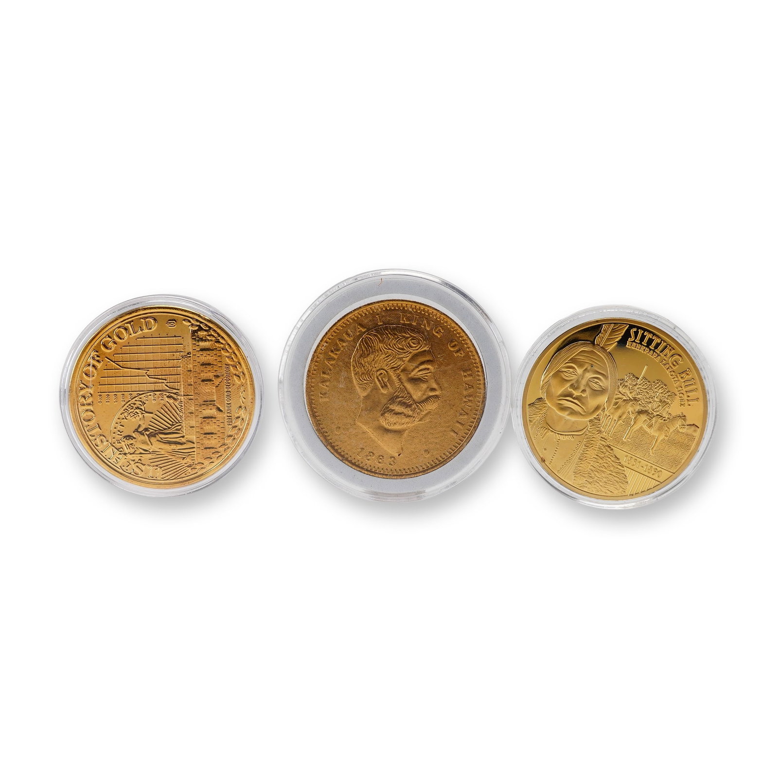 Three American Mint Commemorative Gold-Finished Rounds (1 of 3)