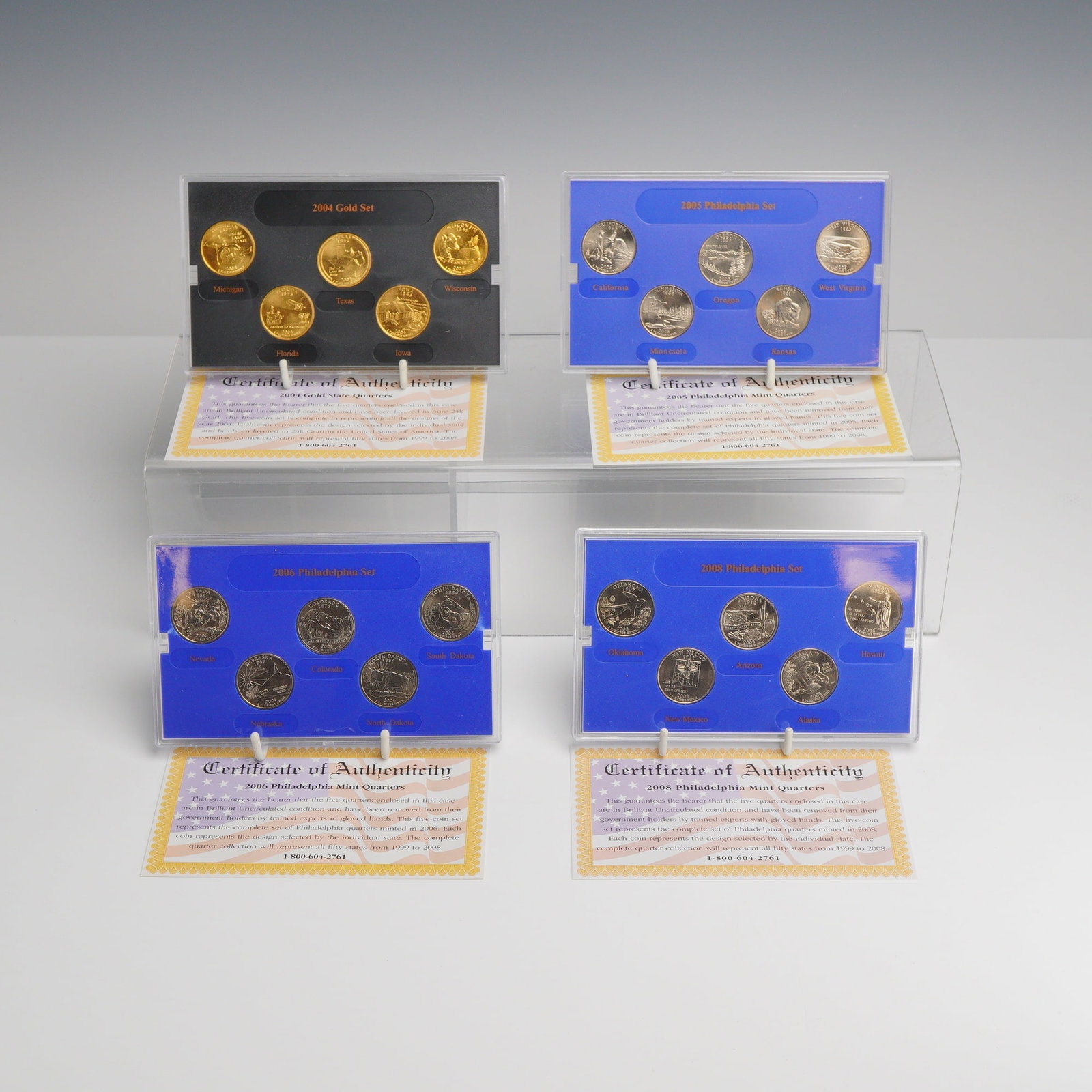 4pc US State Quarter Sets, 2004-2008 - 2