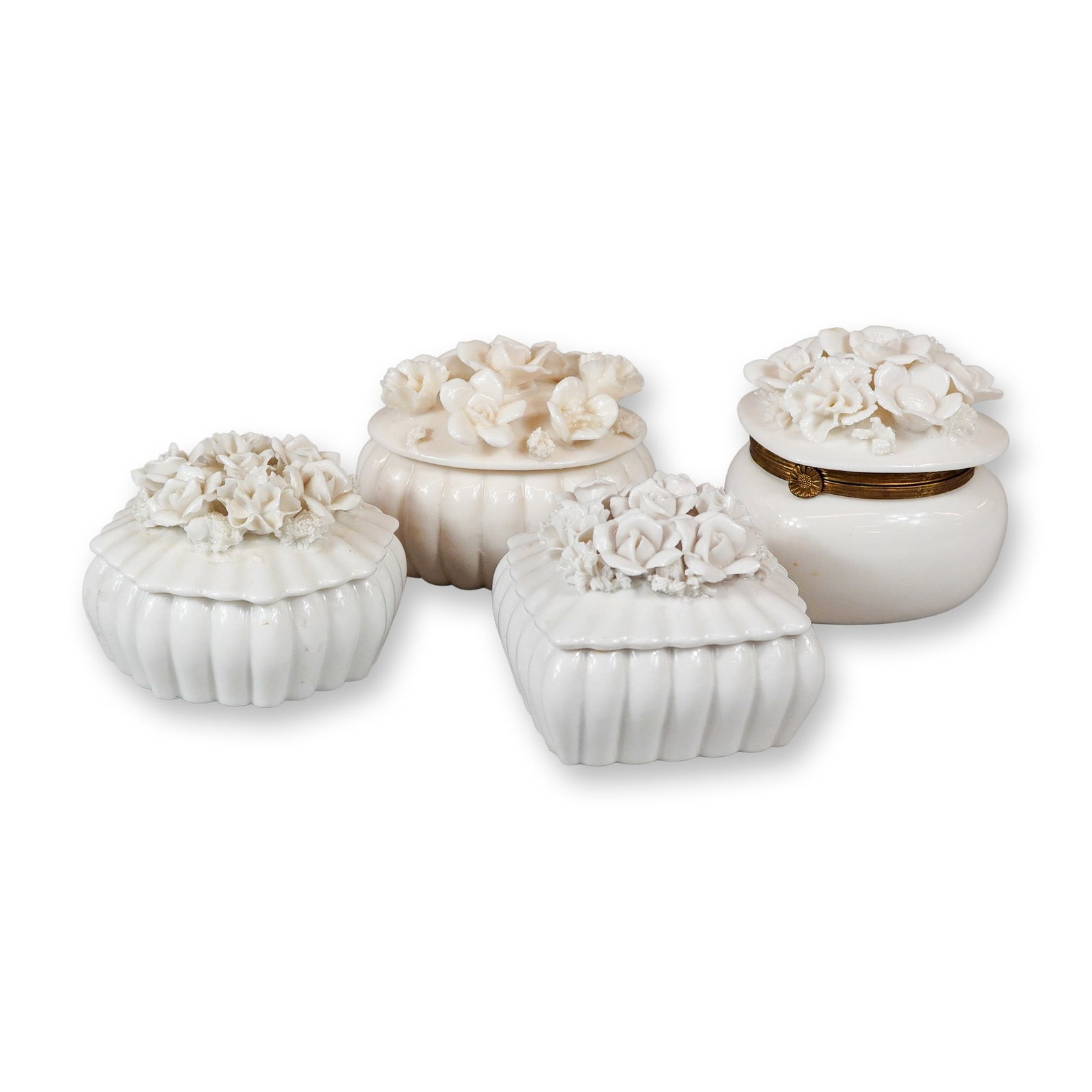 4pc Japanese Floral Lidded Ceramic Boxes (1 of 3)
