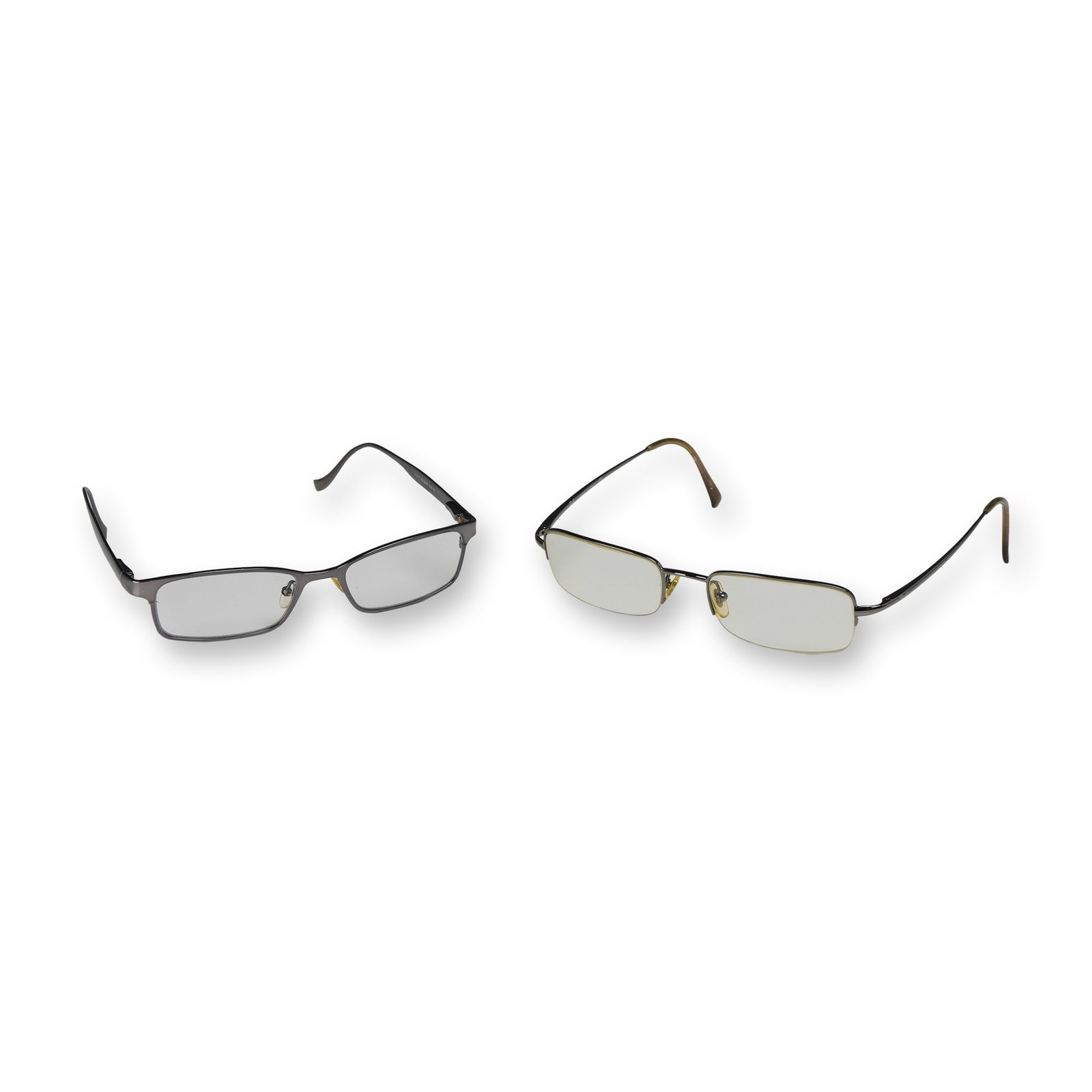 Two Titanium Eyeglasses Including Ray-Ban Half Rim and Shiny Gunmetal Frames (1 of 4)