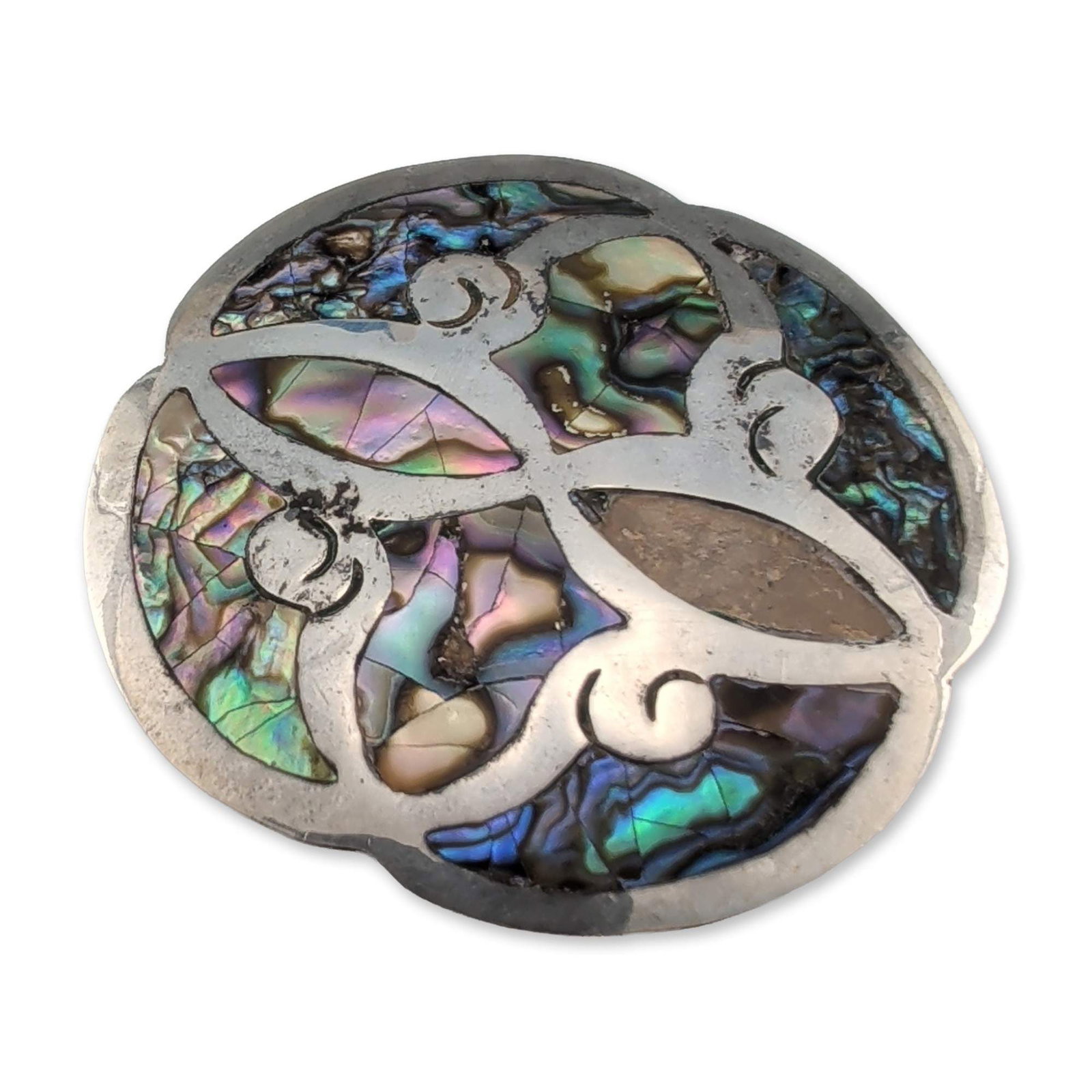 Mexican Sterling Silver Abalone Shell Brooch (1 of 3)