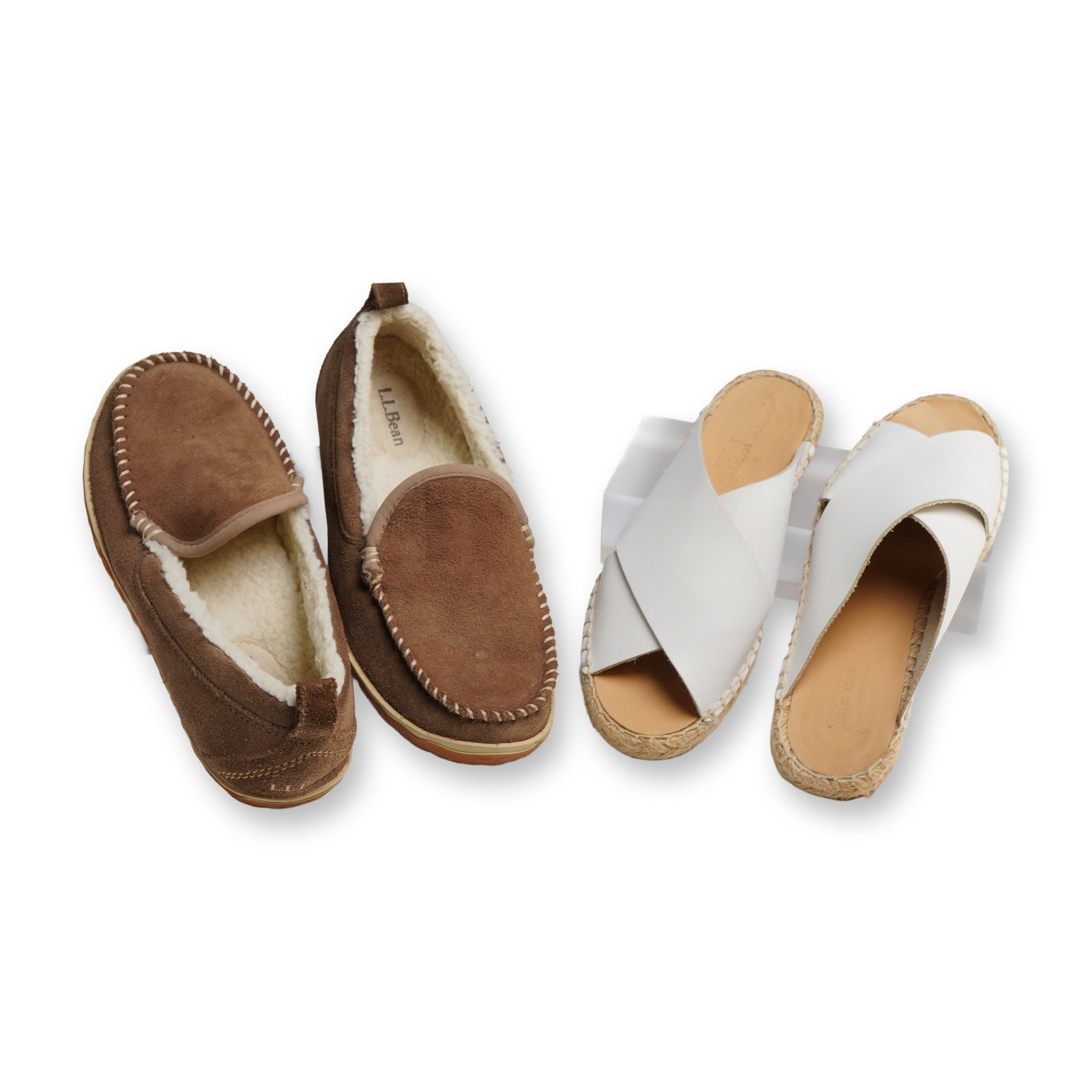A Pair of L.L.Bean Wicked Good Venetian Slippers and Pure Navy Espadrille Slides (1 of 3)