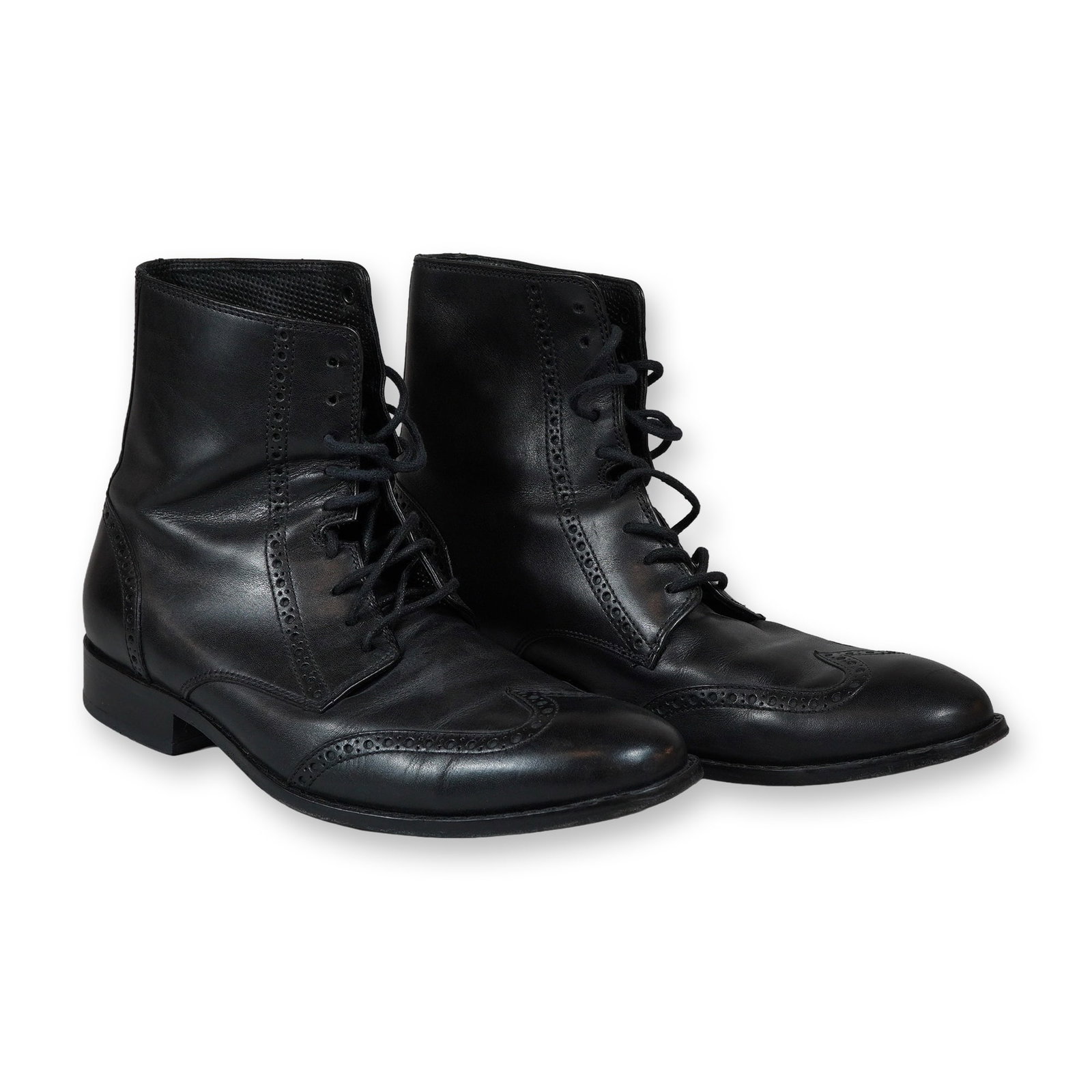 Cole Haan Nike Air Black Leather Wingtip Boots (1 of 6)