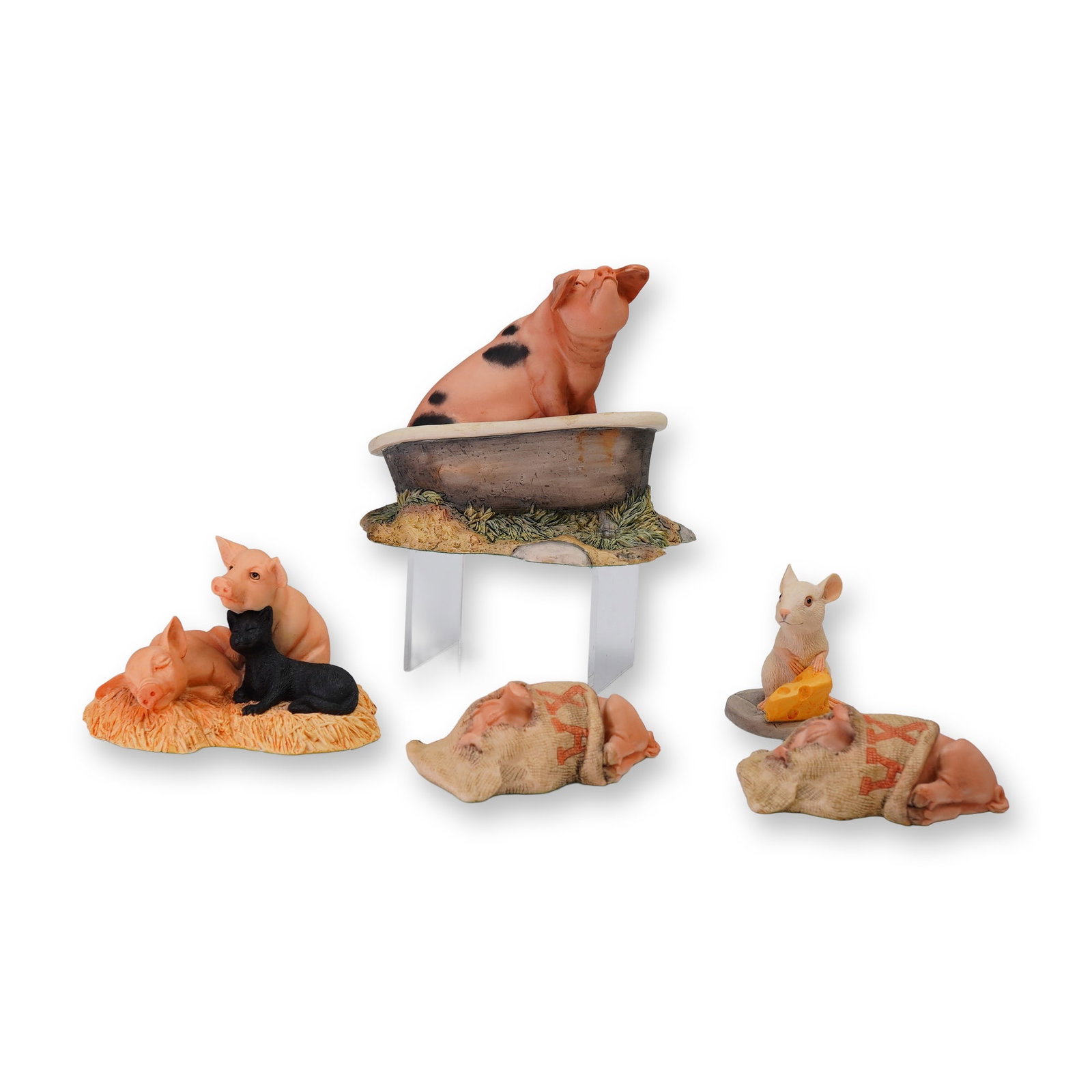 5pc Border Fine Arts Pig and Farm Animal Figurines (1 of 3)