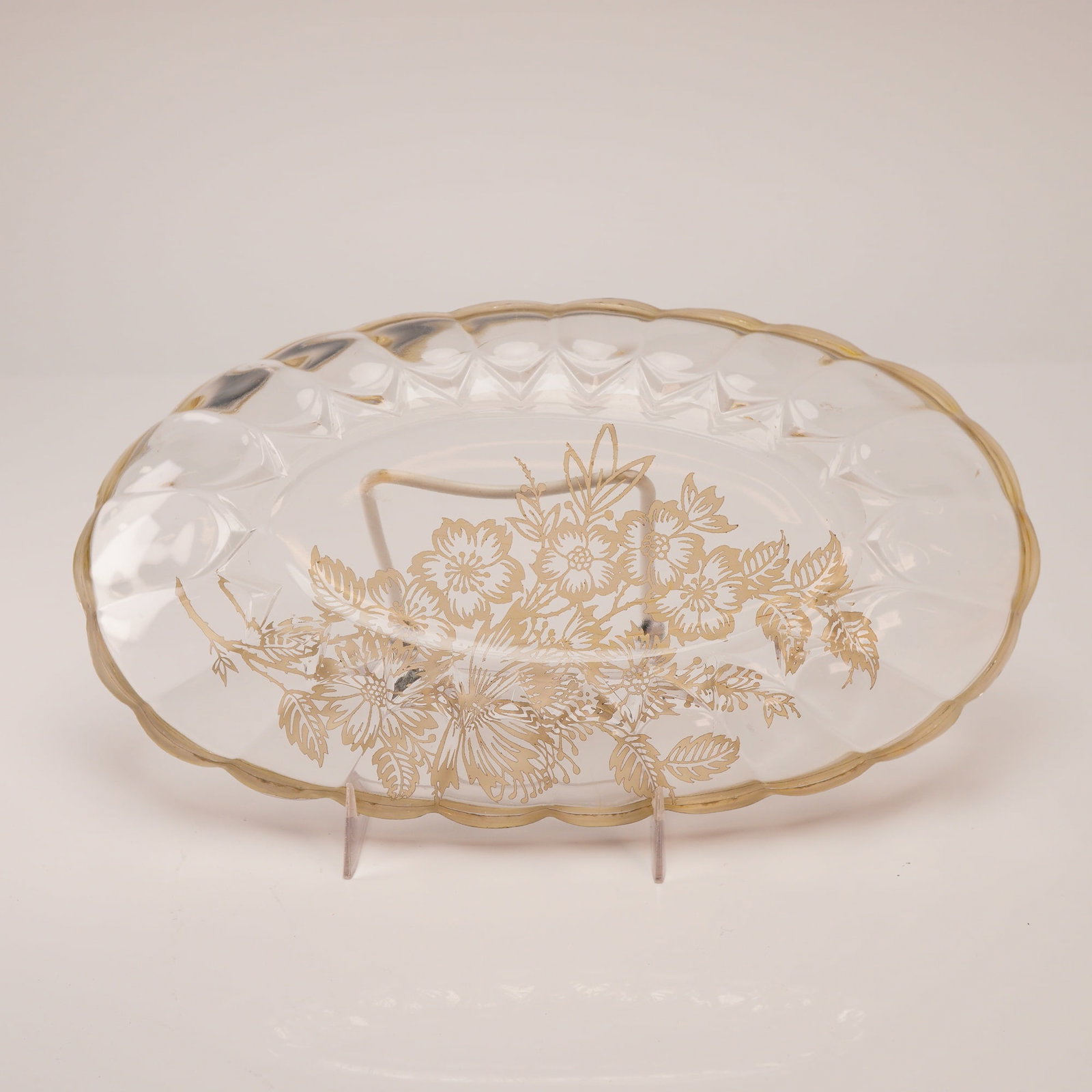 Silver Overlay Floral Pattern Oval Dish - 2
