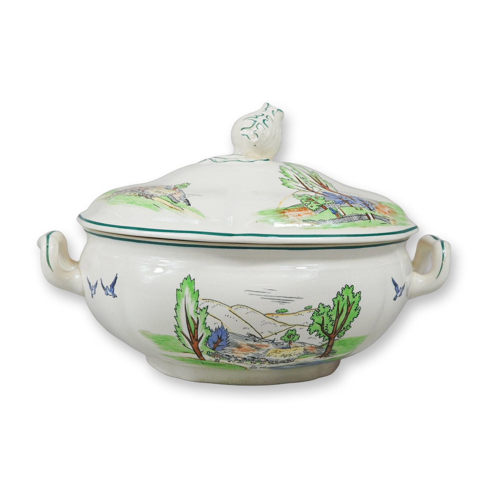 Wedgwood Rural England Polychrome Transfer-Printed Earthenware Lidded Tureen (1 of 3)