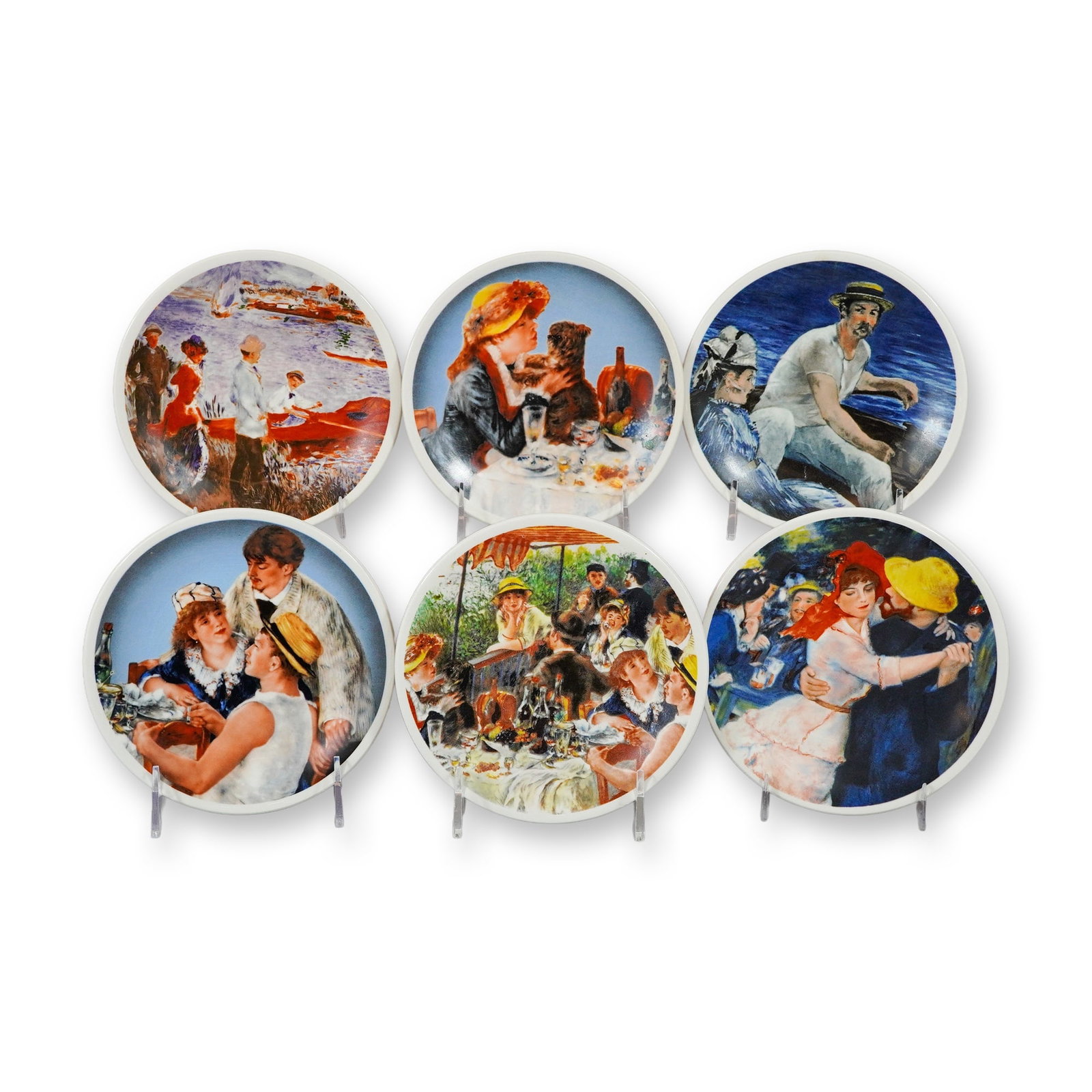 6pc Longchamp French Impressionist Earthenware Dessert Plates (1 of 3)