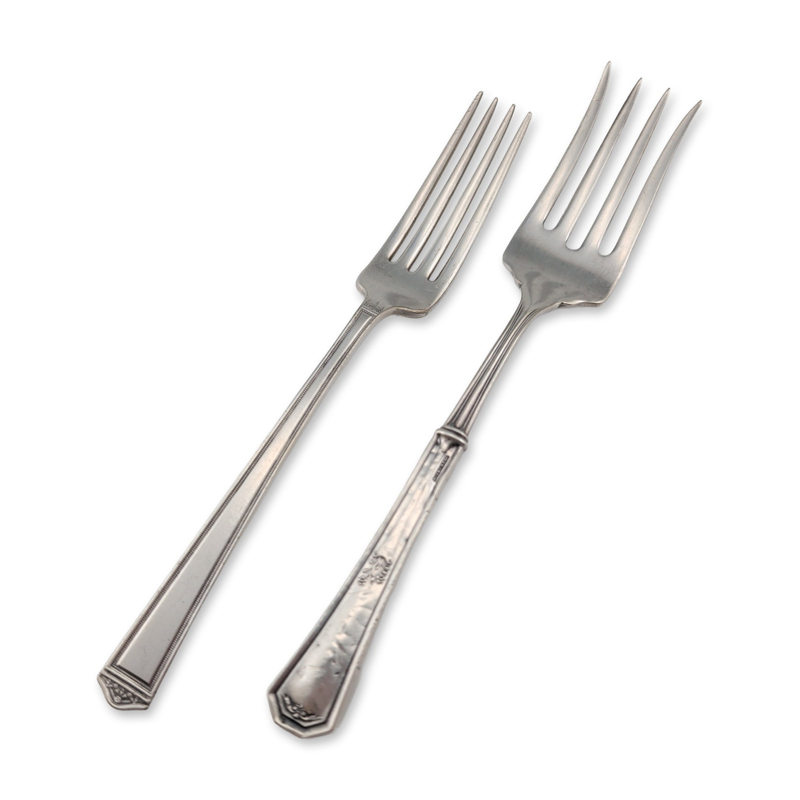 2pc 1847 Rogers Bros Silverplate and Sterling Handle Forks (1 of 5)