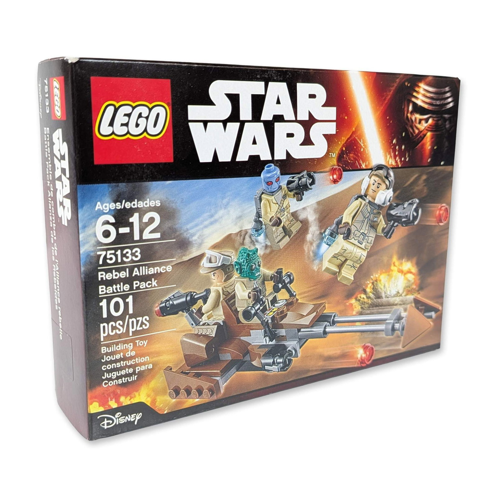 LEGO Star Wars 75133 Rebel Alliance Battle Pack: LEGO Star Wars Rebel Alliance Battle Pack, set number 75133, released in 2016. Plastic construction set comprising 101 pieces to build a speeder bike with dual stud shooters. Includes four Rebel Troop