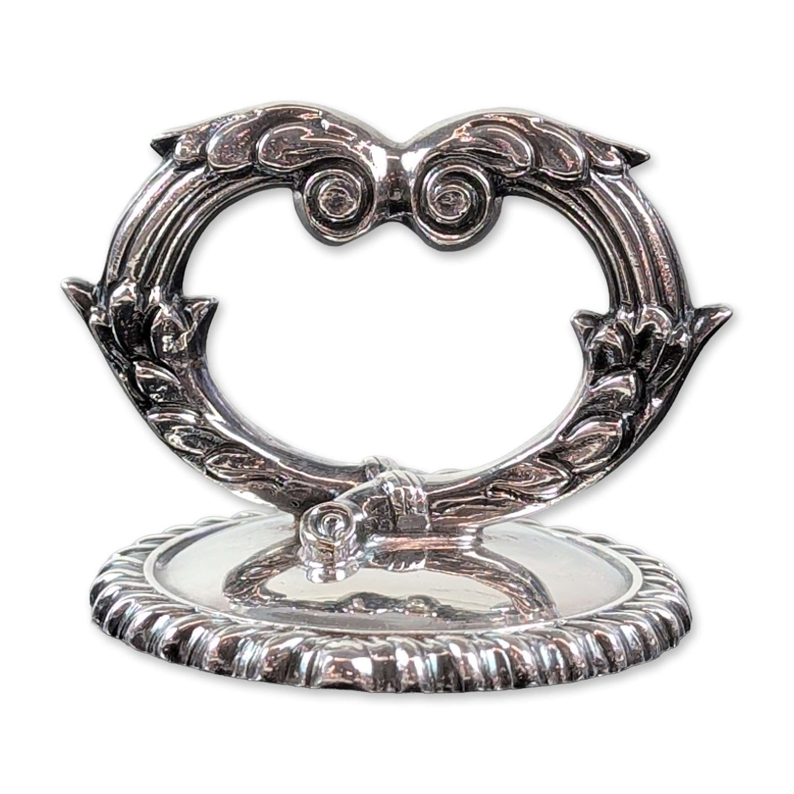 Antique Continental 800 Silver Handle Removable Entree Dish handle, Rococo Revival (1 of 5)