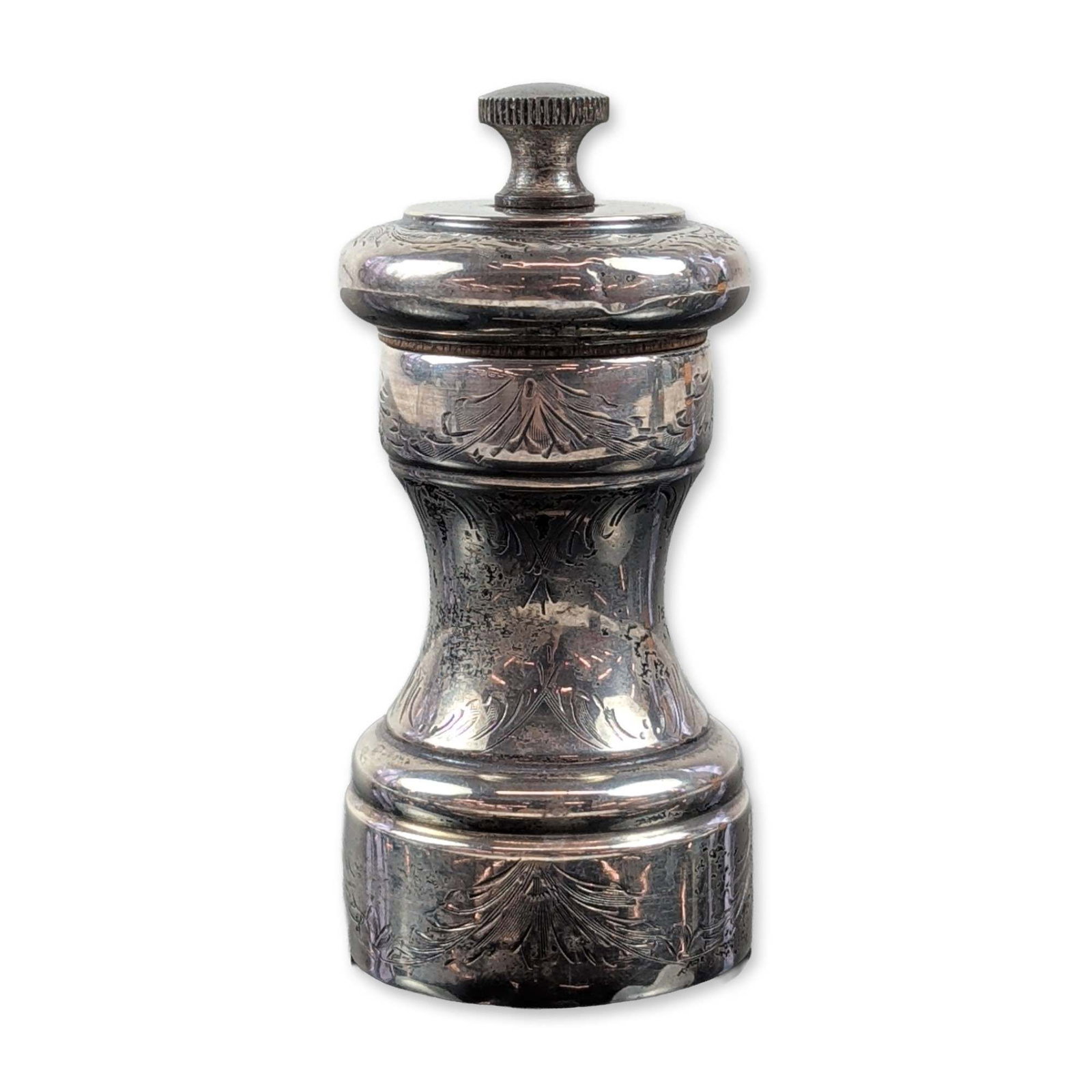 Victorian Style Engraved Sterling Silver Pepper Grinder (1 of 4)