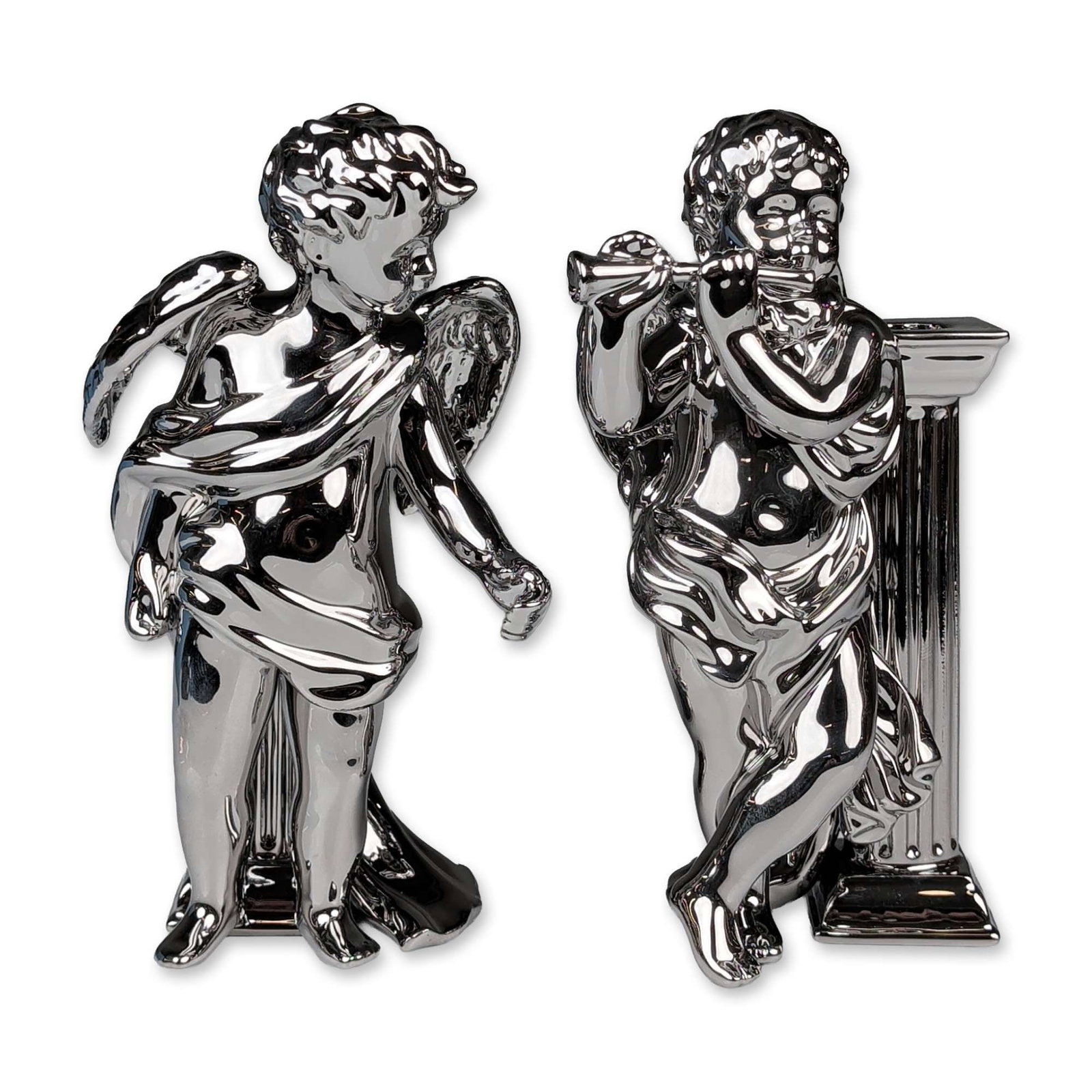 2pc Wedgwood Festive Cherub Silver Tone Candlestick Holders (1 of 5)