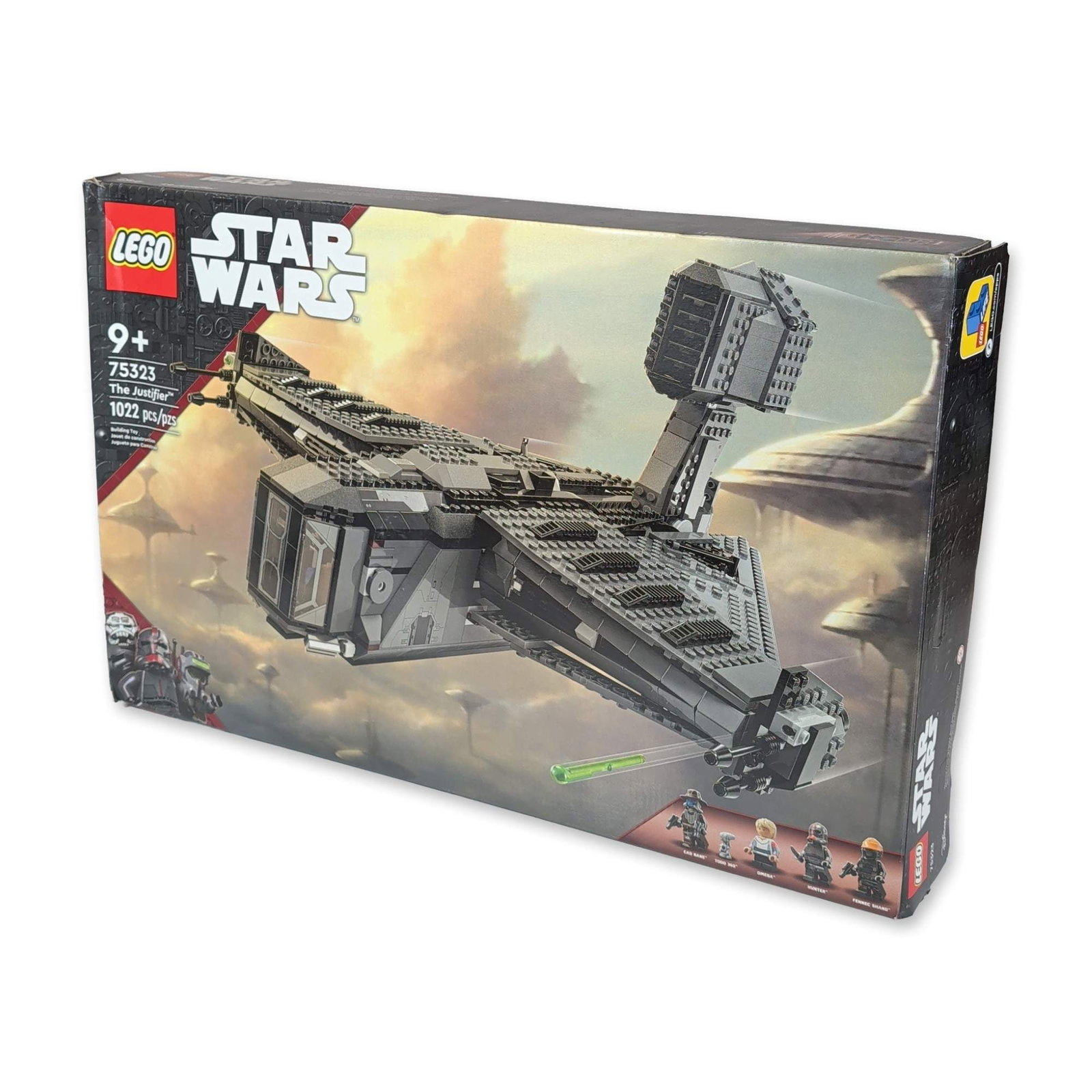 LEGO Star Wars The Justifier 75323 Building Set: LEGO Star Wars building set, model number 75323, The Justifier. Construction kit based on the starship from the animated series The Bad Batch. Plastic components include a mechanical rear engine for f