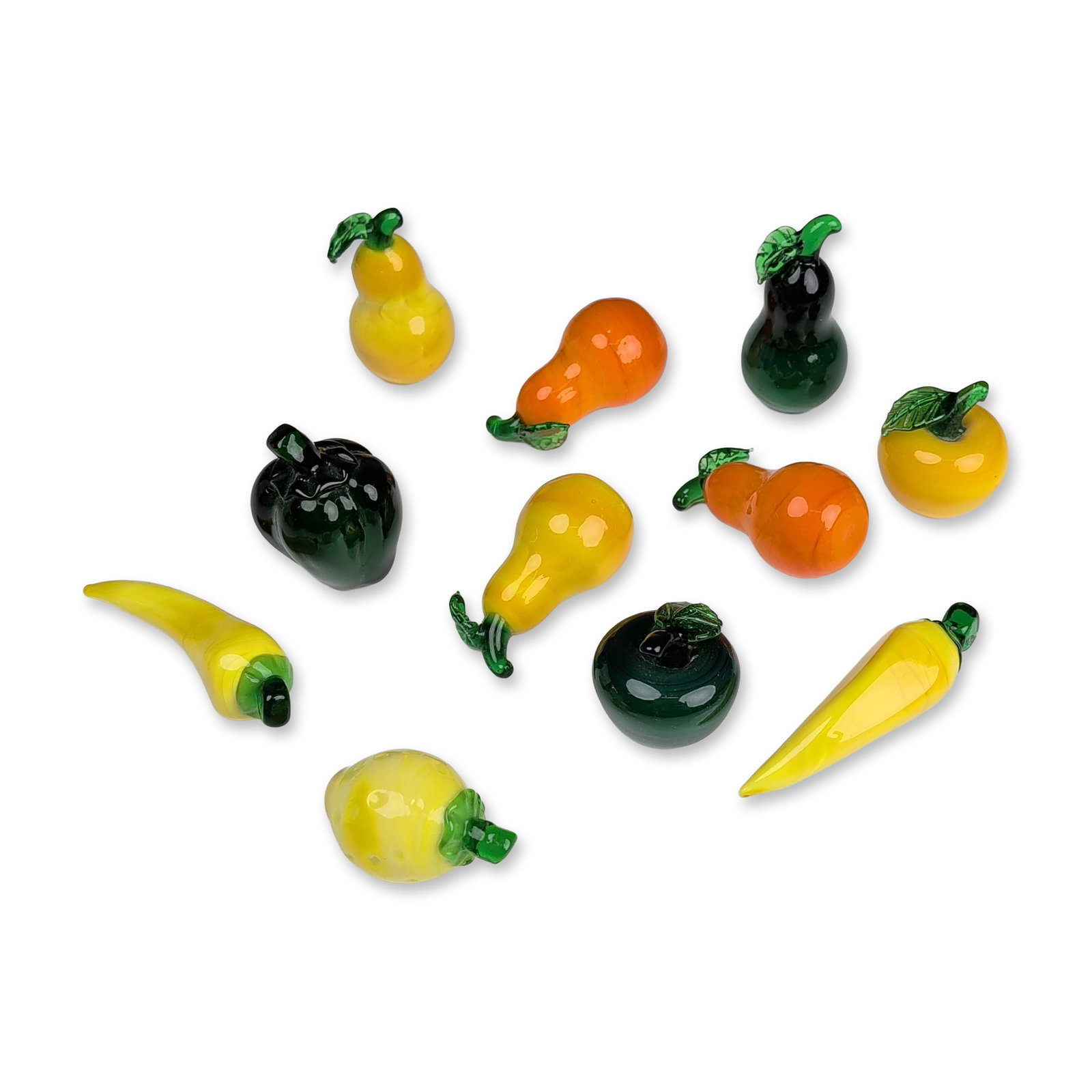 11pc Miniature Lampworked Glass Fruit and Vegetables Figurines (1 of 3)